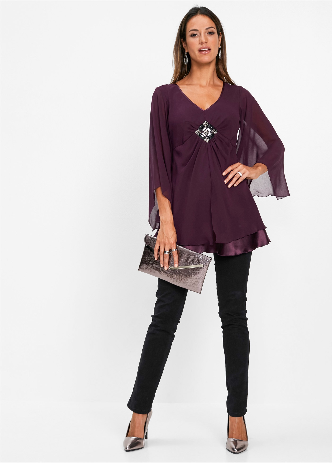 bonprix Tunika festlicher Stil, lockere Passform, aus Polyester