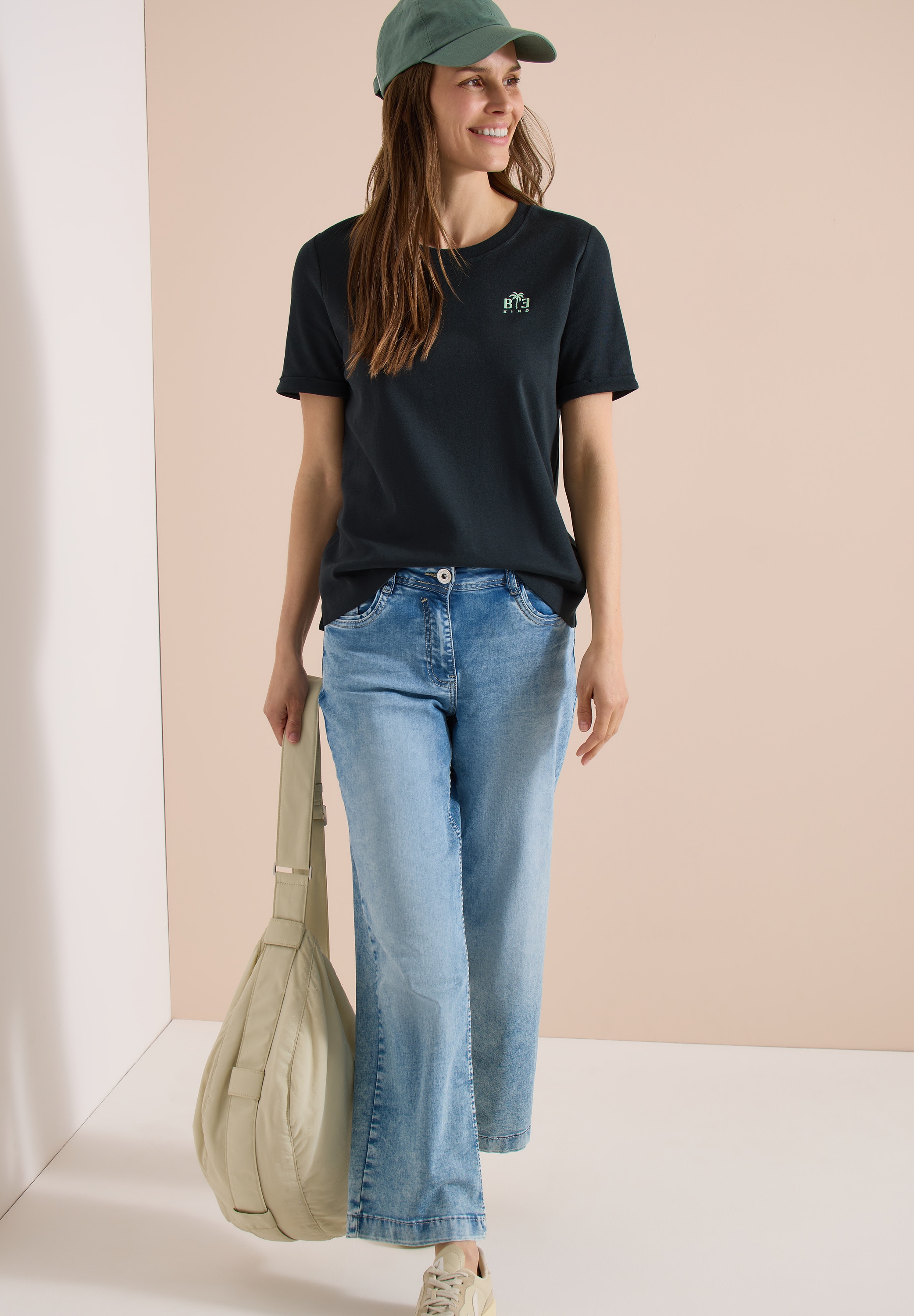 Cecil Kurzarmshirt Sommershirt mit Stickerei