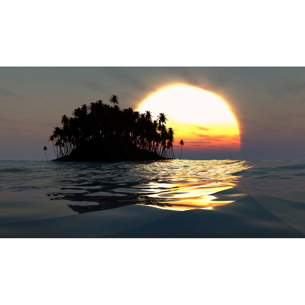 Papermoon Fototapete »Insel im Sonnenuntergang«