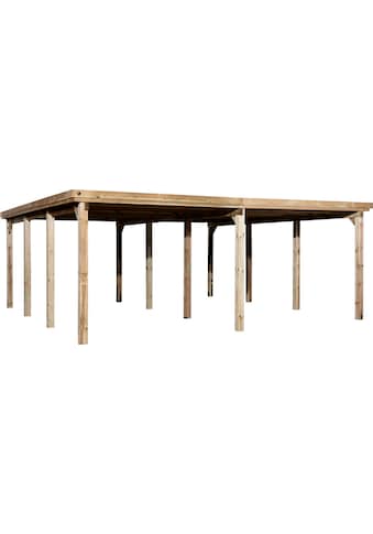 Doppelcarport »618 Gr.2«, Holz, 270 cm, braun