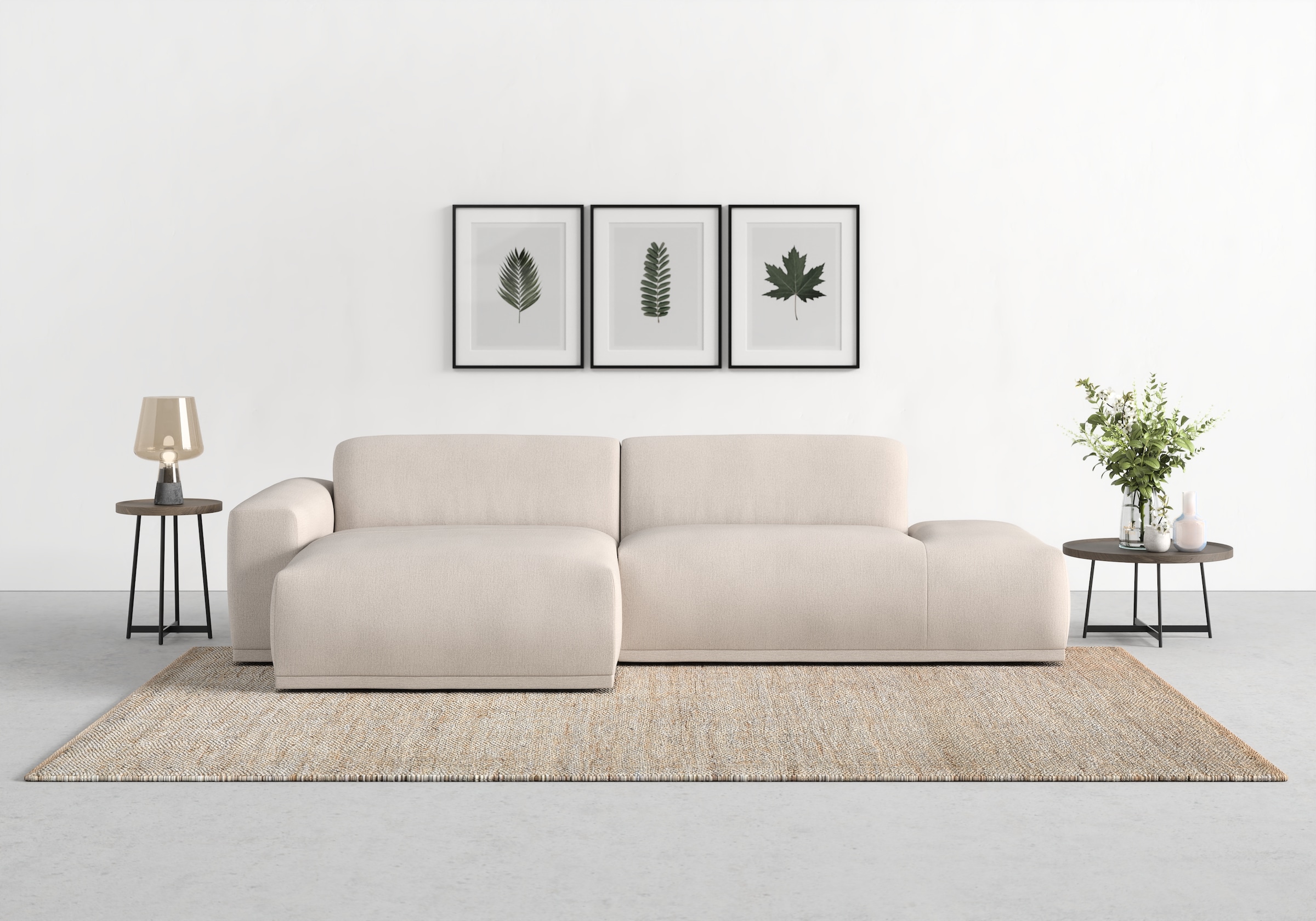 TRENDMANUFAKTUR Ecksofa Braga, aus 2 Teilen, moderner Cord-Stoff