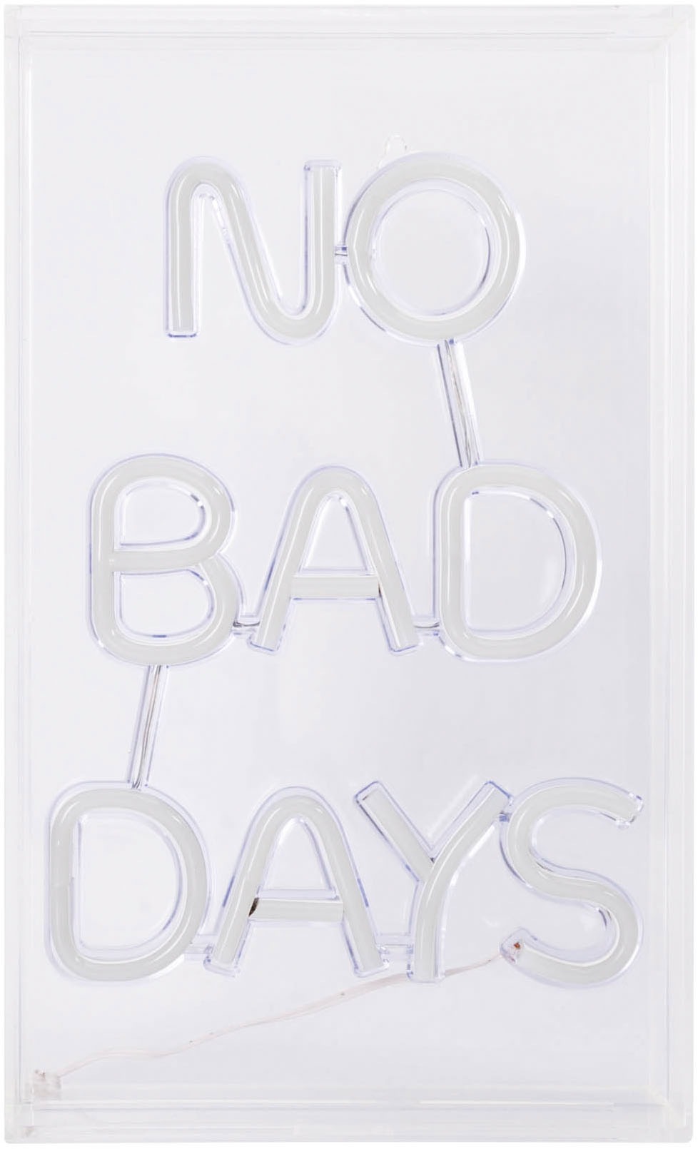näve LED Dekolicht »NO BAD DAYS«, 1 flammig, Leuchtmittel LED-Modul | LED fest integriert, Schriftzug beleuchtet blau rot, Tisch- Wandfunktion, transparent, USB