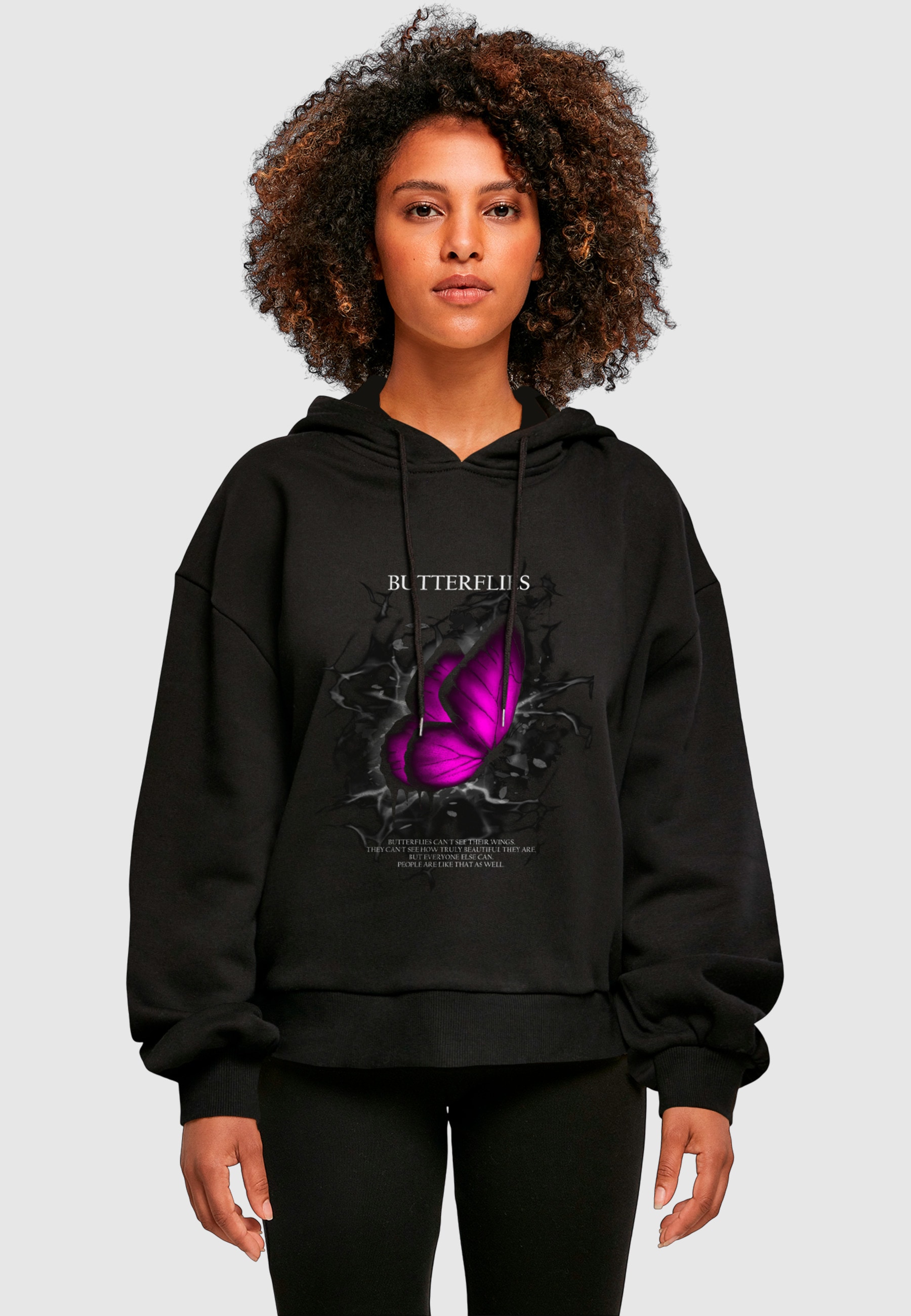 Merchcode Kapuzenpullover »Merchcode Ladies Butterflies Organic Oversized Hoody« 1