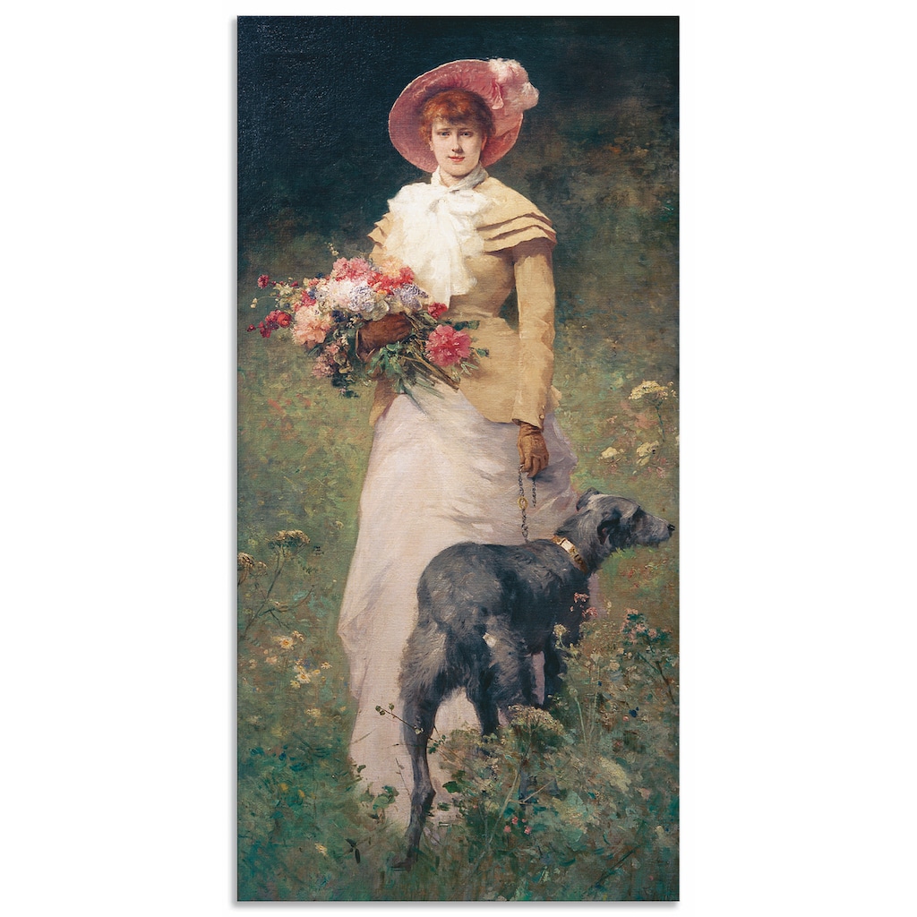 Artland Alu-Dibond-Druck »Frau mit Hund«, Portrait, (1 St.)