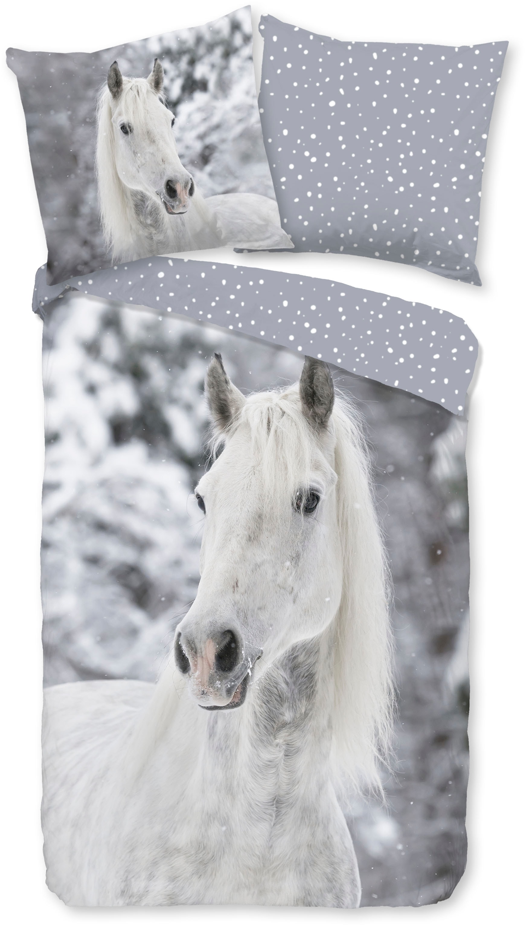 good morning Kinderbettwäsche »Bonnie« 2 Stk. tlg. Flanell Biber, 135x200, Warm, Reißverschluss, Wende, Kind, winter