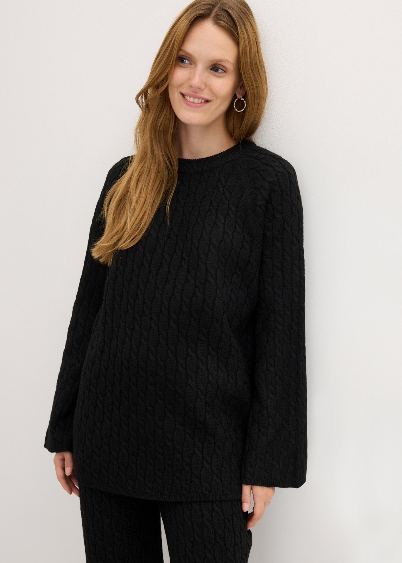 bonprix Strickpullover "Oversize-Pullover mit Zopfmuster" mit Zopfmuster günstig online kaufen