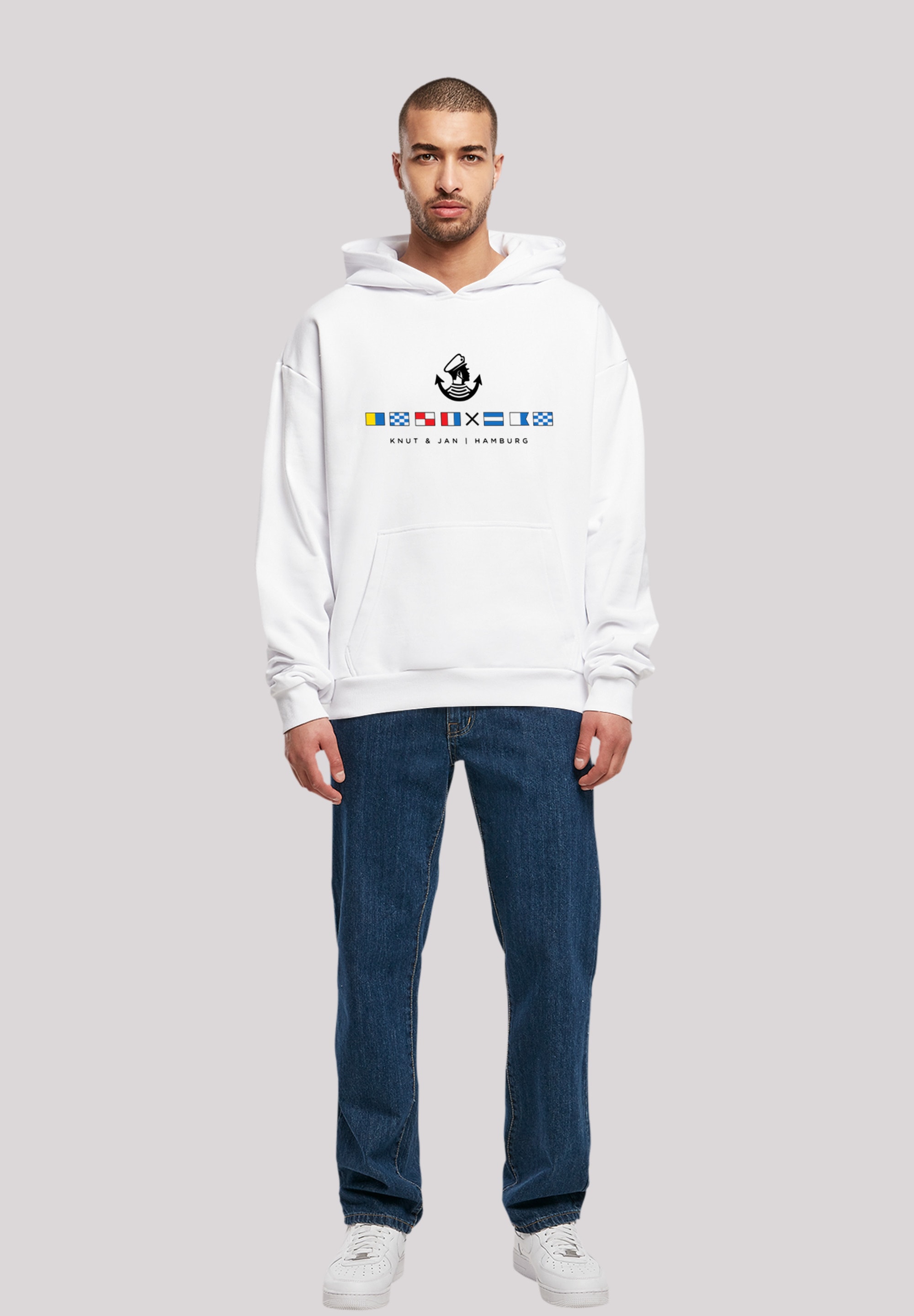 F4NT4STIC Kapuzenpullover »Hoodie Seglerfahnen Knut & Jan Hamburg«, Print