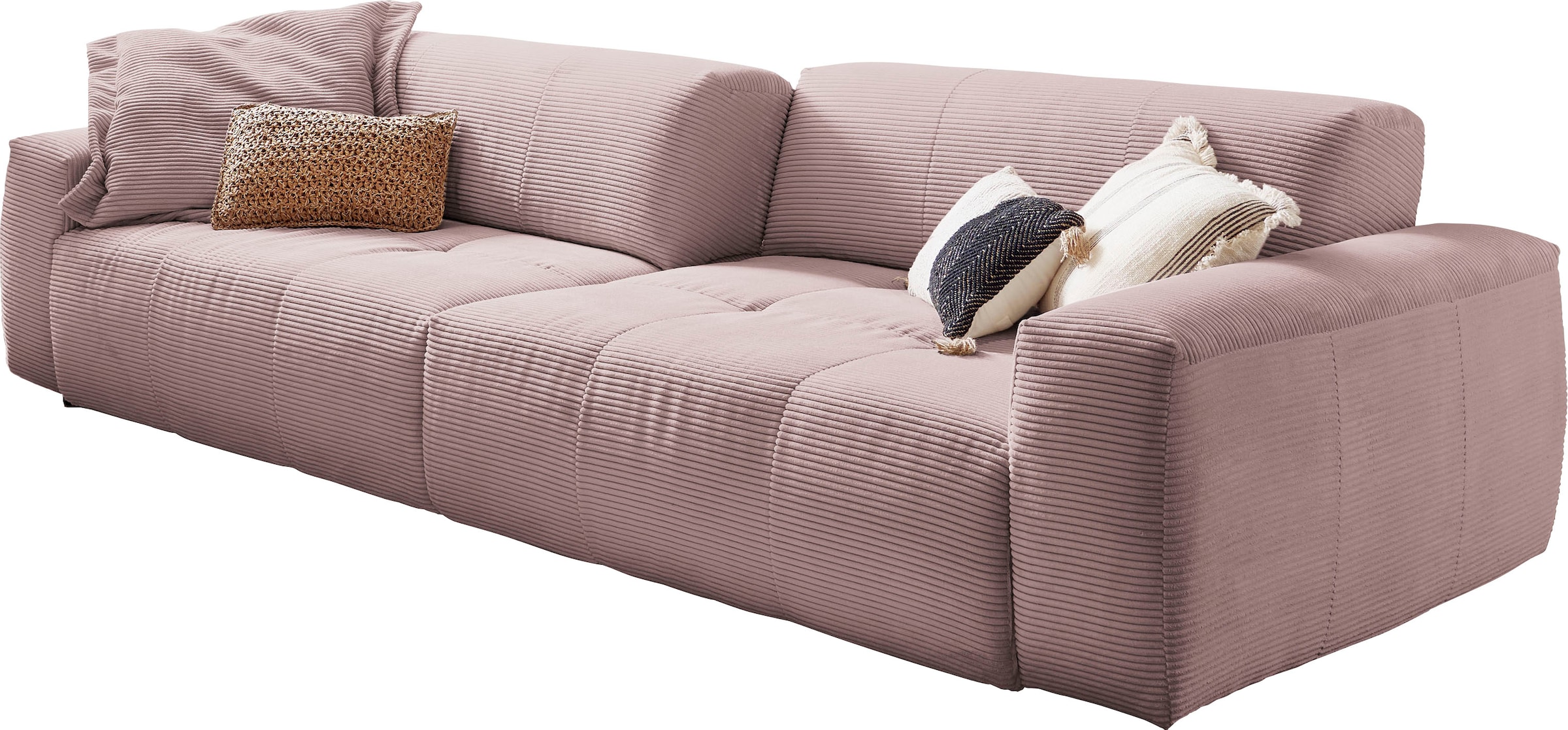 3C Candy Big-Sofa "Yoshy", Zwei Sitztiefen durch verstellbare Rückenlehne, Bezug in Cord