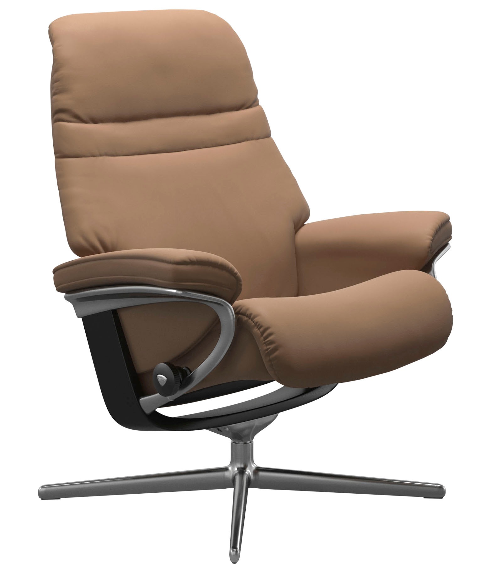 Relaxsessel STRESSLESS "Sunrise", braun (latte batick), B:83cm H:105cm T:74cm, Leder BATICK: BATICK ist ein leicht korrigiertes, durchgefärbtes und genarbtes Möbelleder, bei dem die meisten Unebenheiten und Spuren in der Regel entfernt wurden., Sessel, Re 2