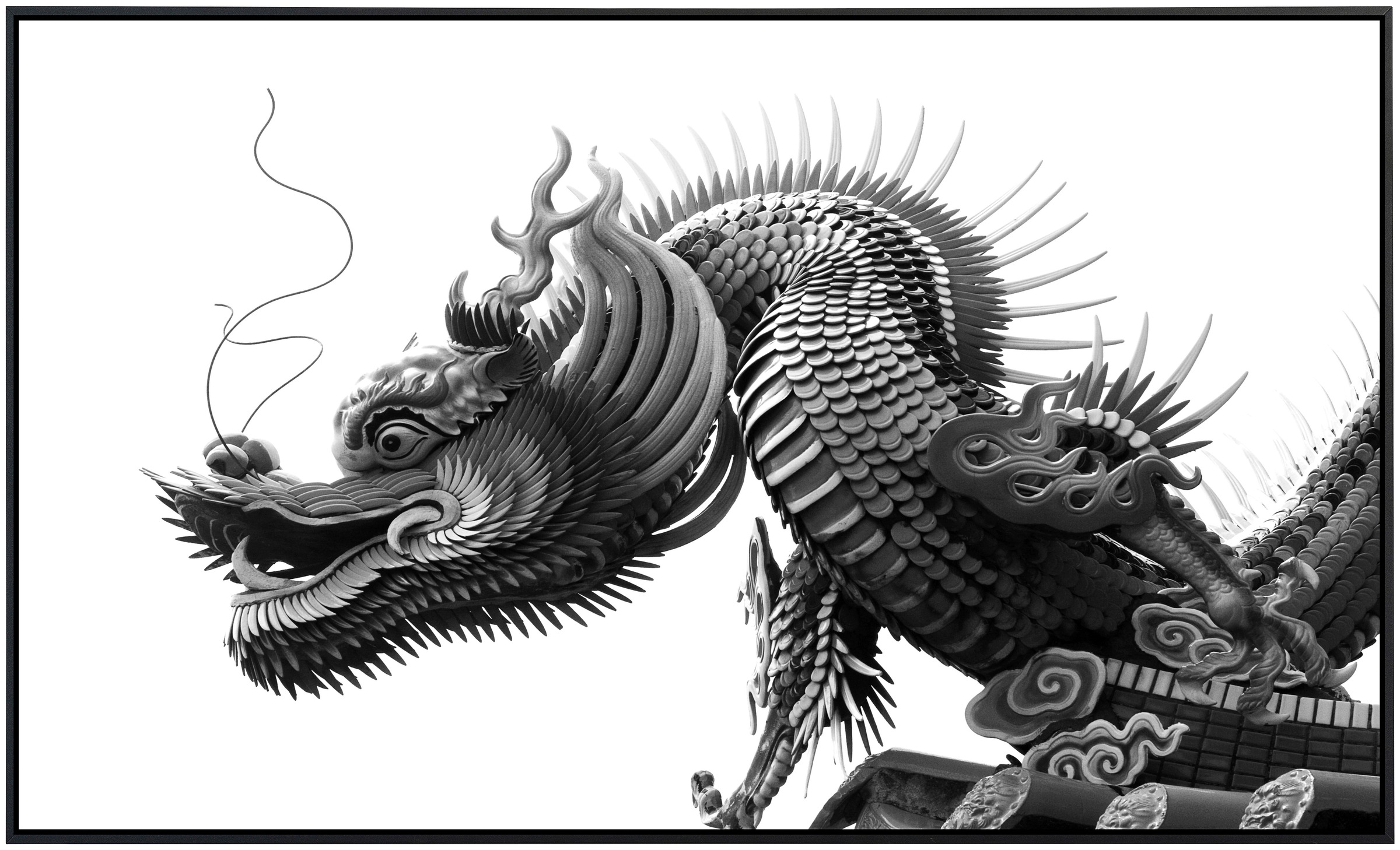 Papermoon Infrarotheizung »Chinesischer Drache Schwarz & Weiß«, sehr angenehme Strahlungswärme