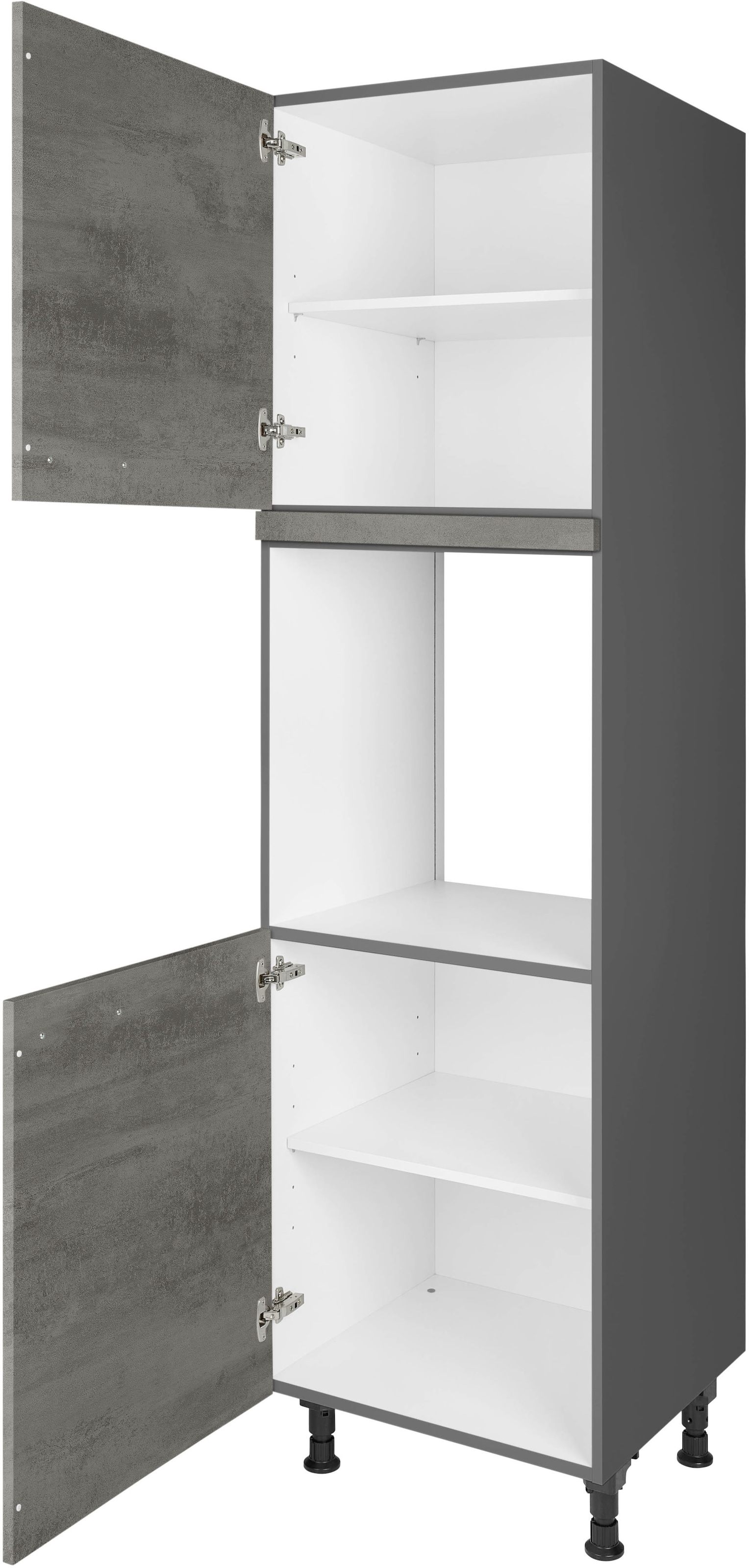 nobilia® Herdumbauschrank »"Riva", Ausrichtung wählbar, mit zwei zusätzlichen Türen,«, vormontiert, Breite/Höhe: 60/167,8 cm