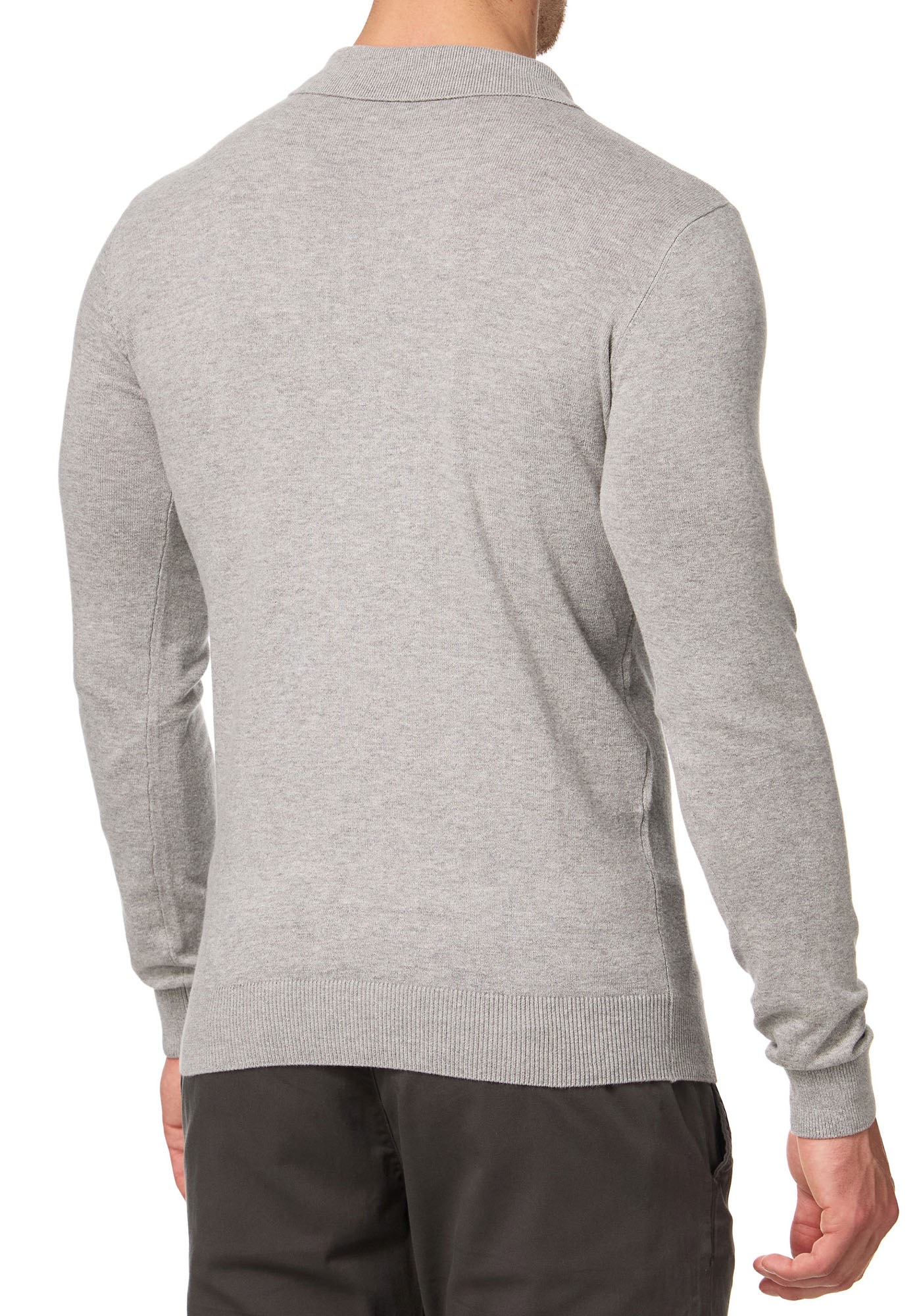 Indicode INBarner Polo Knit Sweater Grey XXL 3