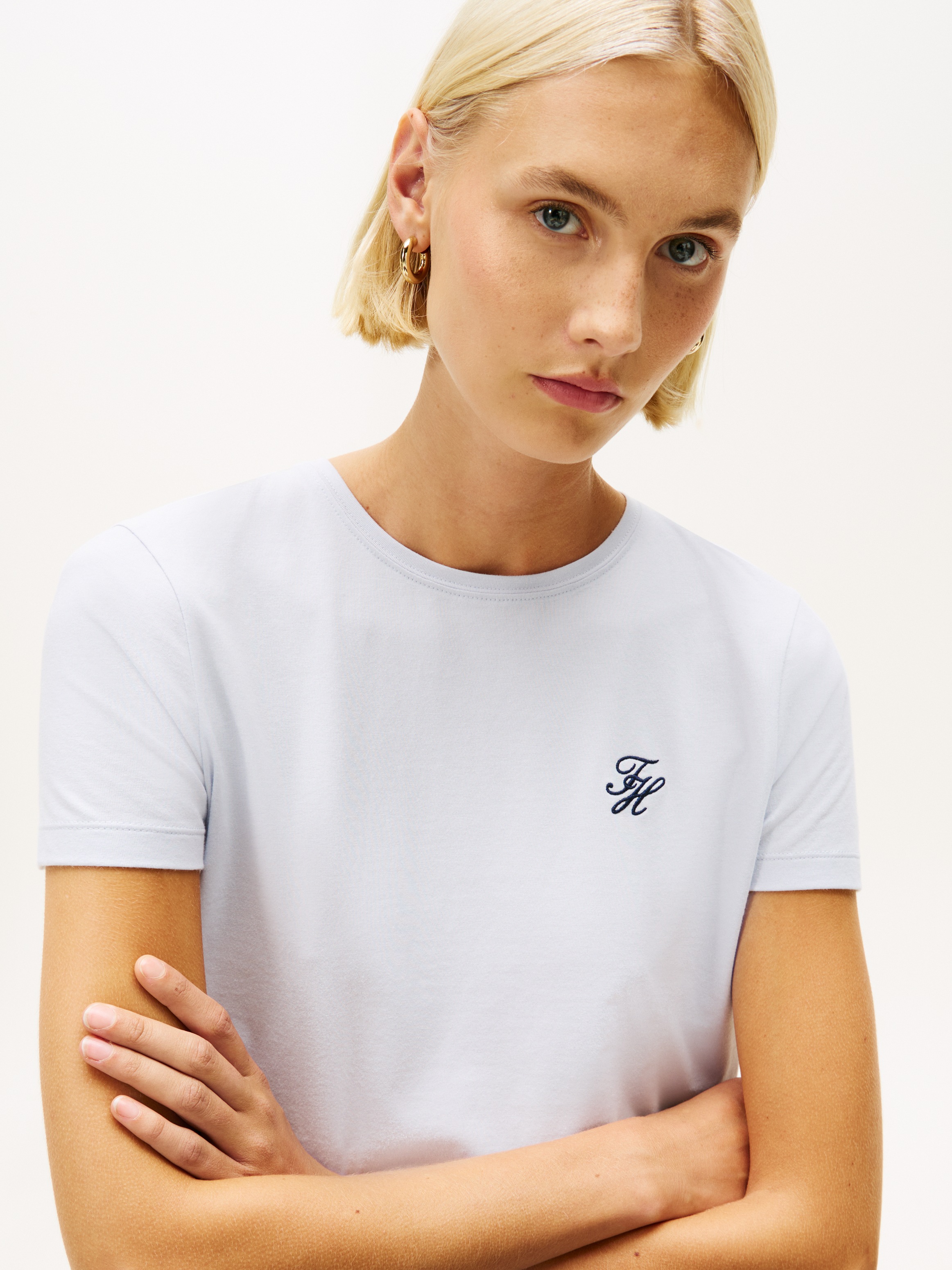 Tommy Hilfiger Kurzarmshirt "TH SCRIPT REG C-NK SS TEE" Stretch, Baumwollmi günstig online kaufen