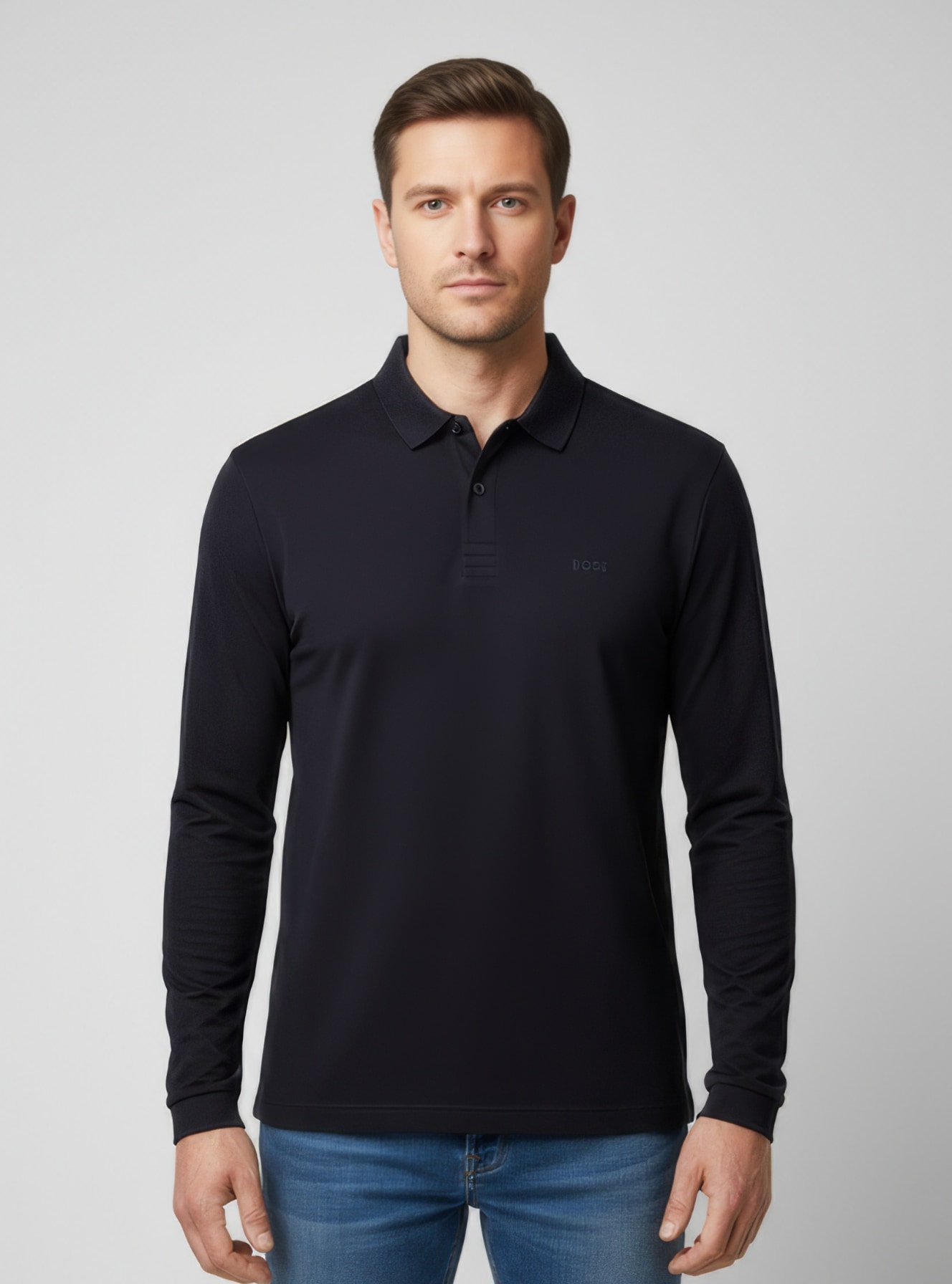 BOSS GREEN Langarm-Poloshirt "Pirol" Langarm, regular fit, Logo-Stickerei günstig online kaufen