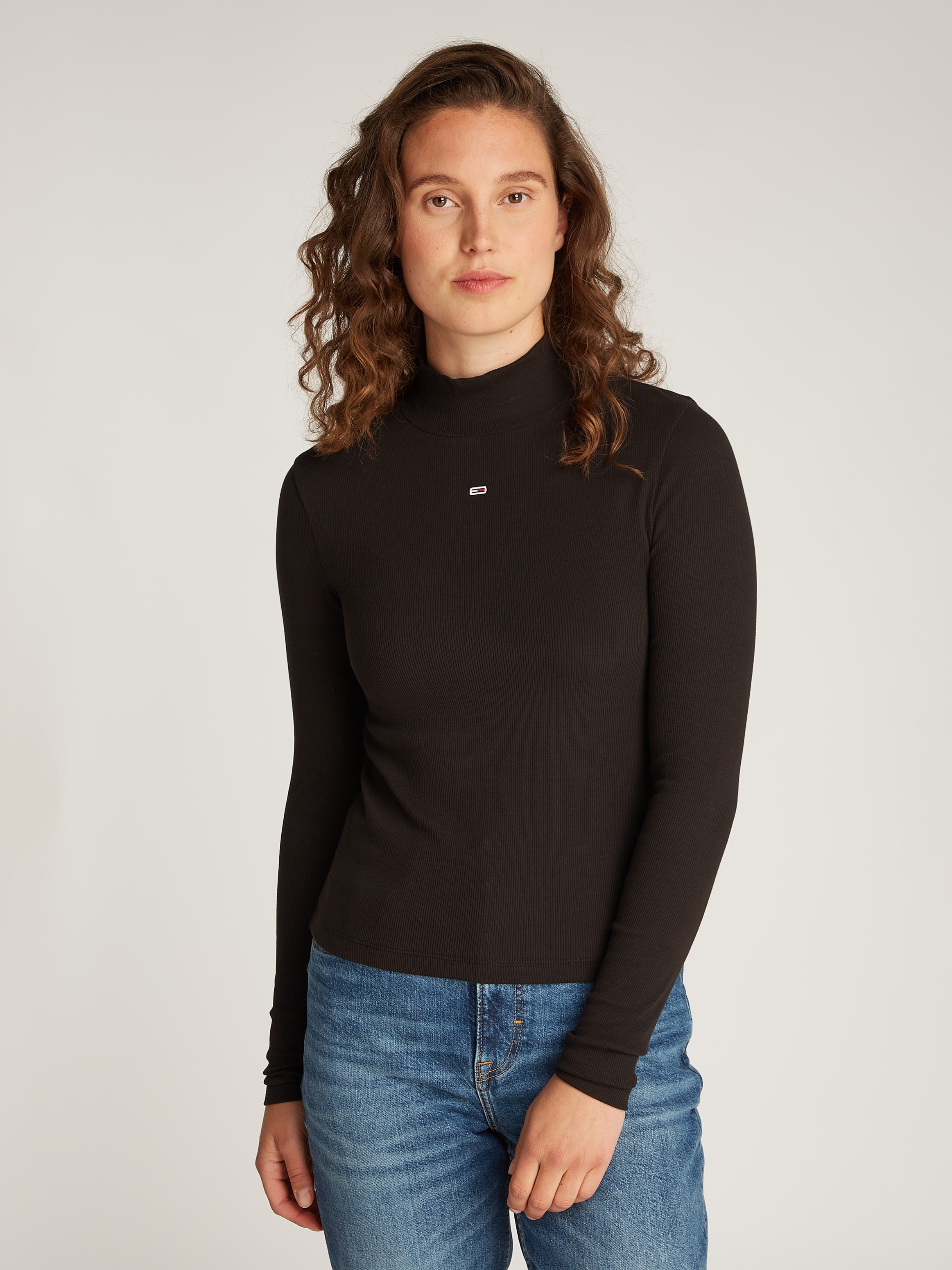 Langarmshirt »TJW ESSENTIAL MOCK NECK«, mit Stehkragen