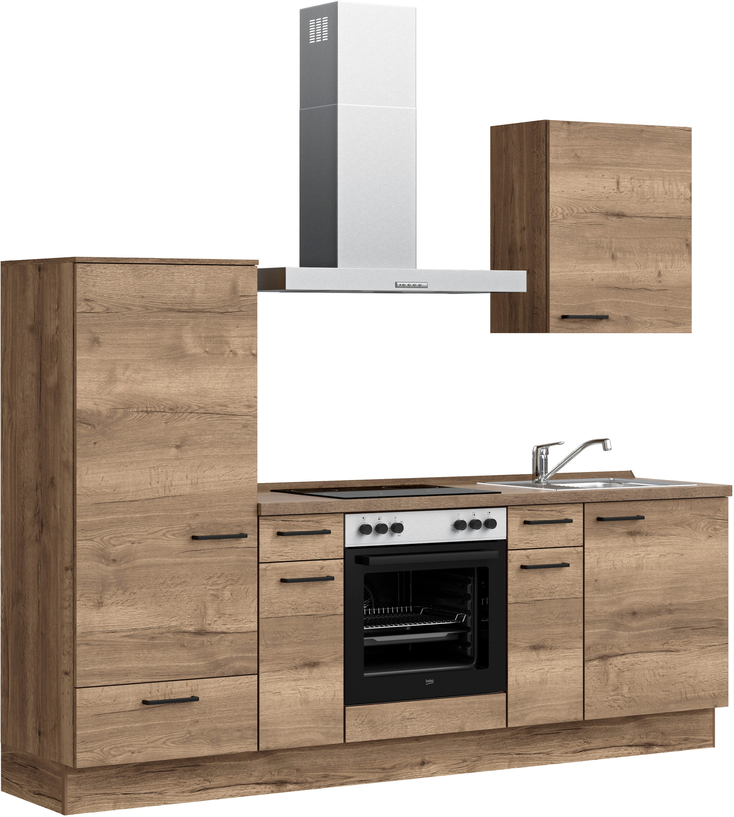 nobilia® Küchenzeile »"Structura I"«, vormontiert, Ausrichtung wählbar, Breite 240 cm, wahlw. mit E-Geräten