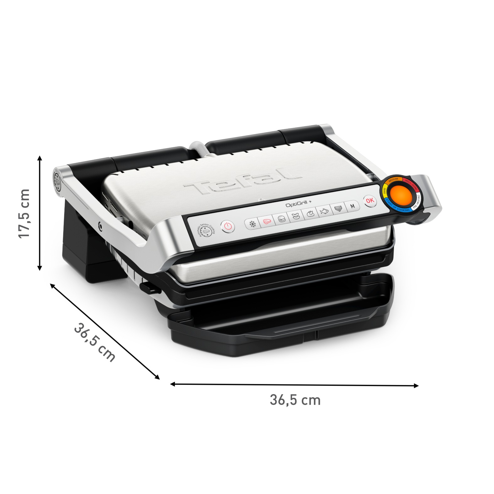 Tefal Kontaktgrill »OptiGrill+, erneuerte Kochstufenanzeige, 6 automatische Programme«, 2000 W, spülmaschinengeeignete Platten, mit Abschaltautomatik, GC717D