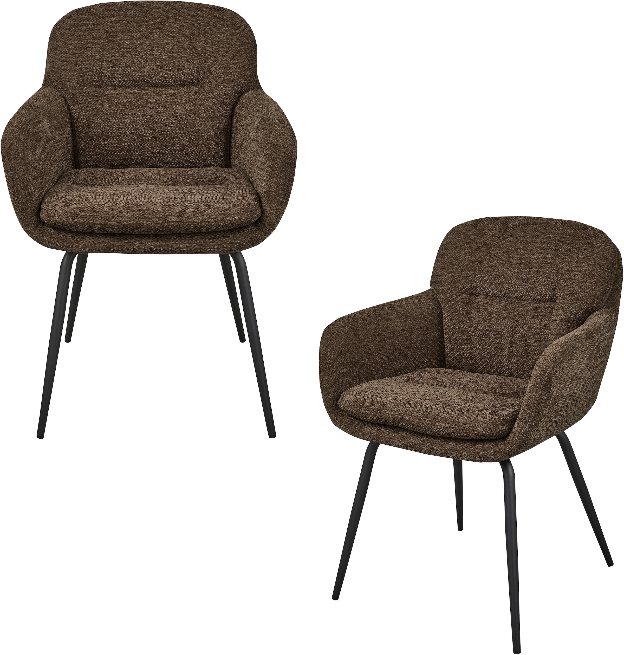 WOOOD Esszimmerstuhl »Runa mit Chenille-Bezug und Armlehnen B 57 x T 59 x H 82 cm (2er-Set)« ()
