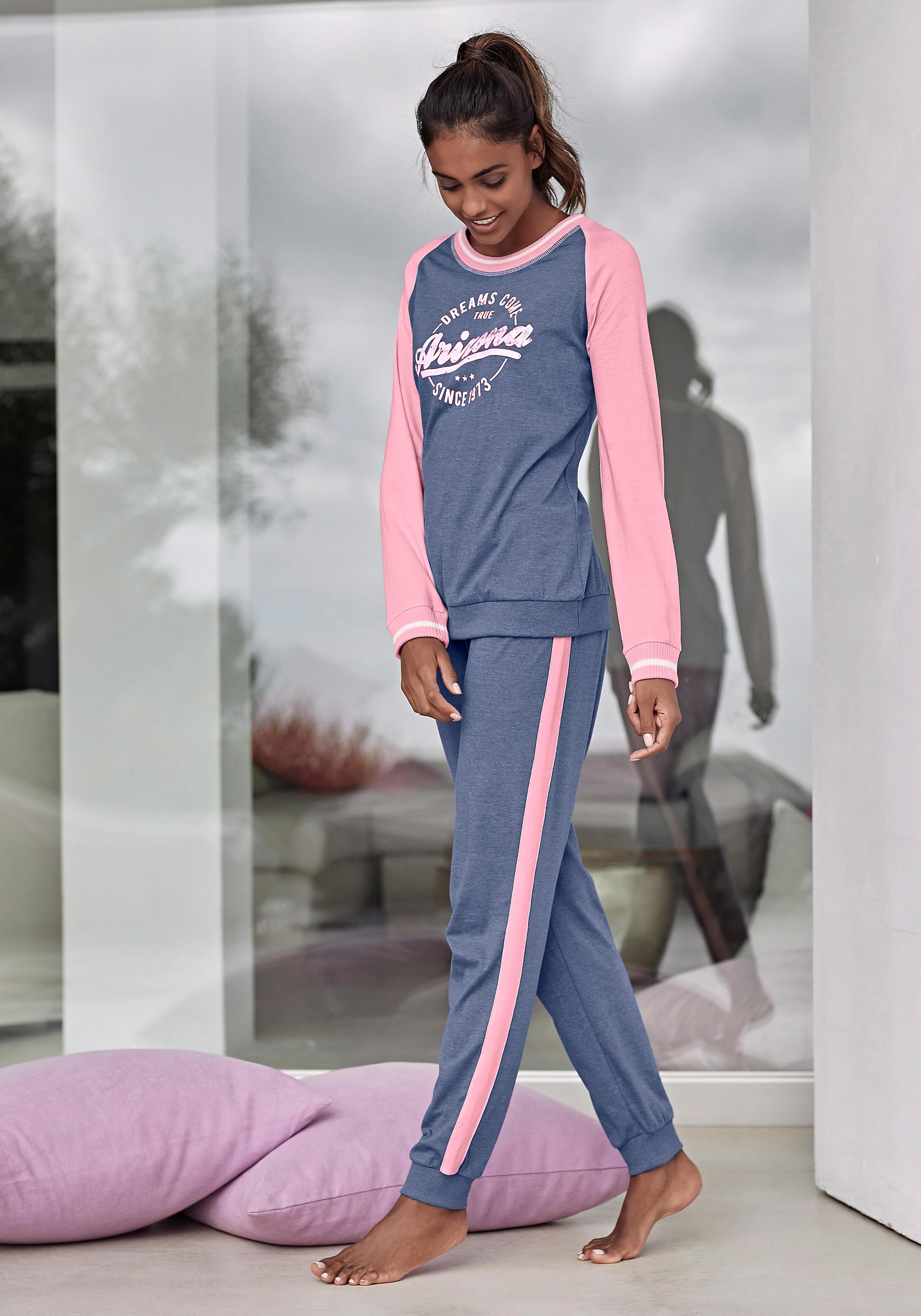 Arizona Pyjama, (2 im mit College-Look Stück), ▷ BAUR 1 tlg., für | Folienprint