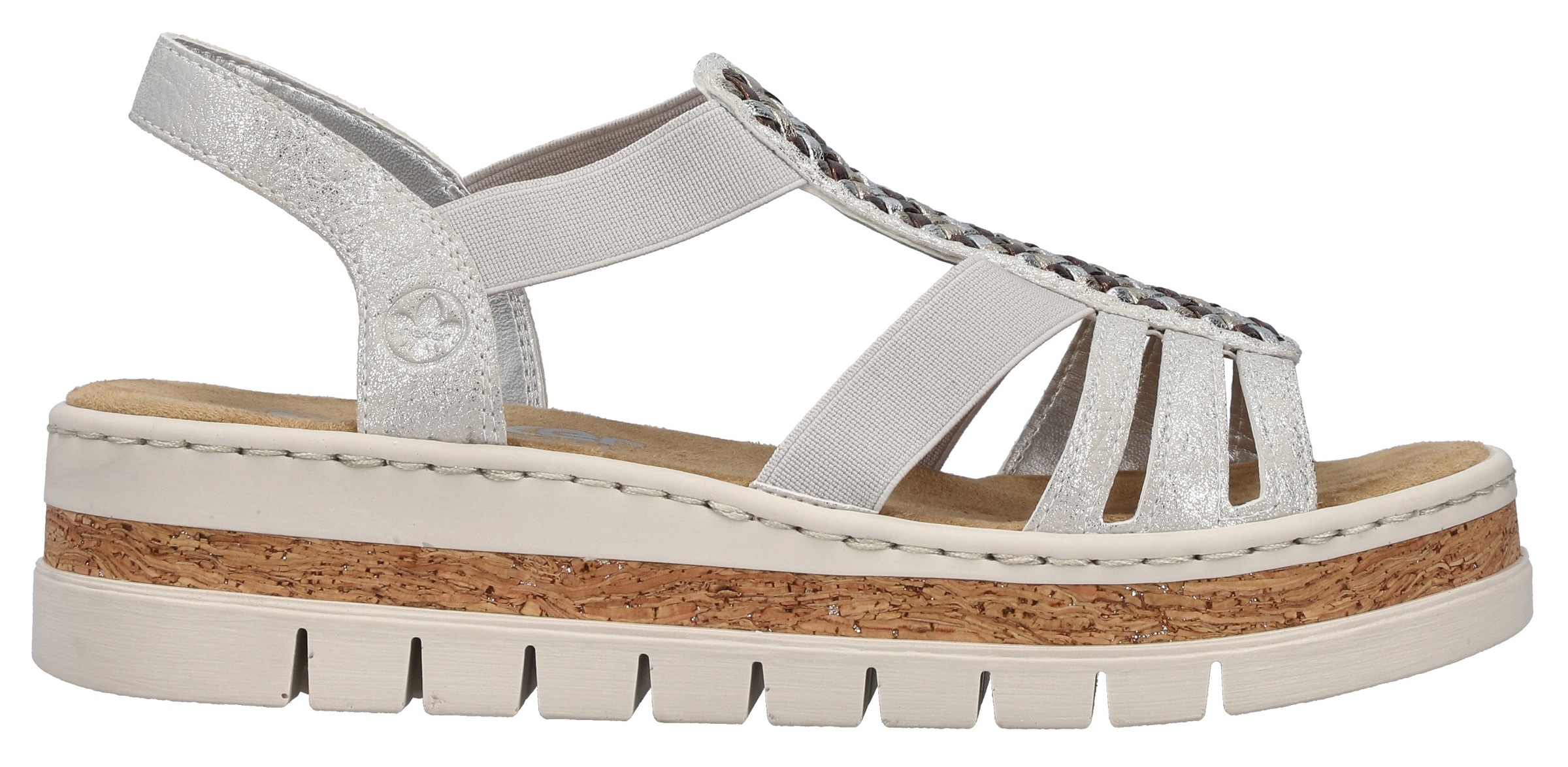 Rieker Keilsandalette  Keilsandalette, Plateausandale, Sommerschuh in Metallic-Optik