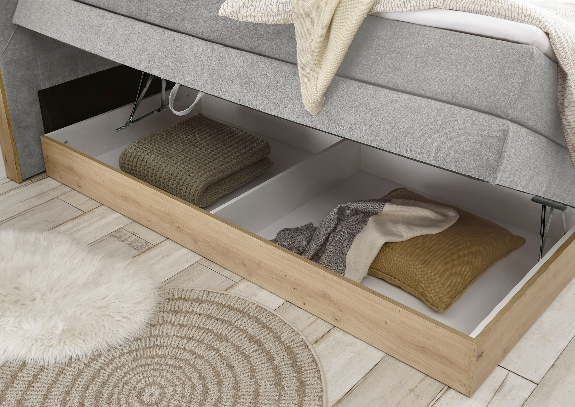 ED EXCITING DESIGN Boxspringbett »Bellevue«, inkl. Bettkasten, wahlweise mit Matratze und Topper