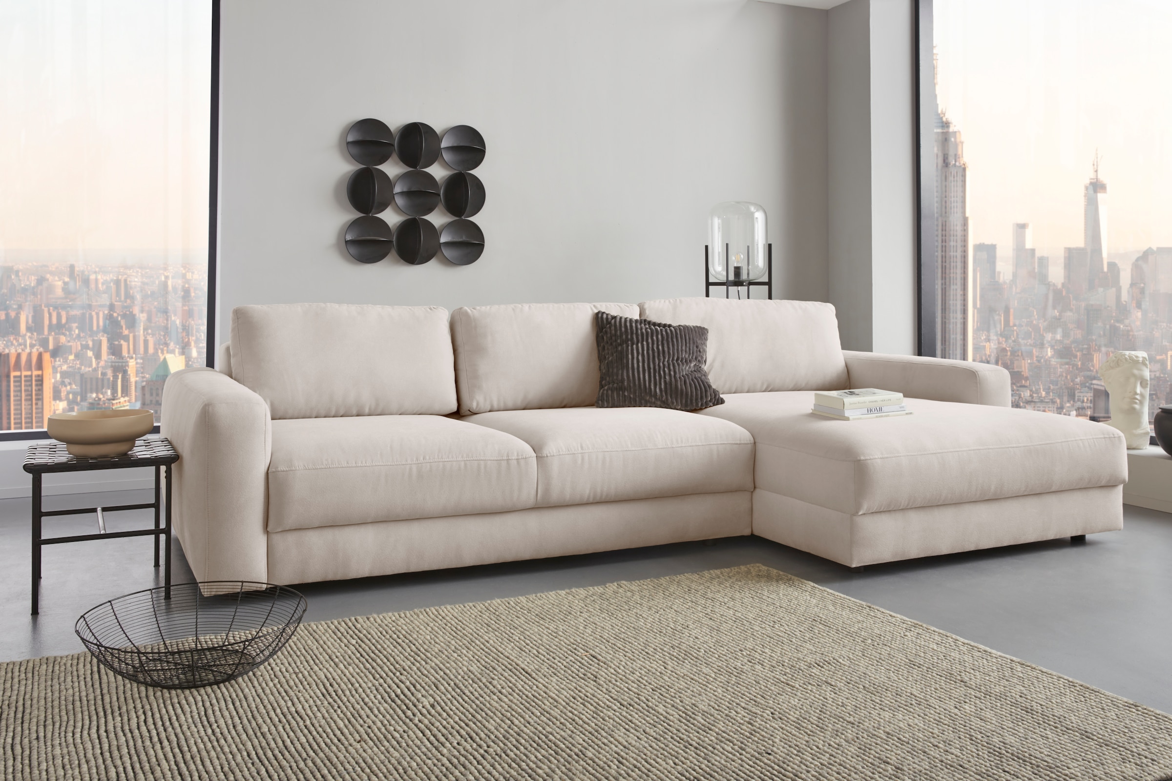 Places of Style Ecksofa "Bloomfield, L-Form", extra tiefe Sitzfläche, wahlw günstig online kaufen
