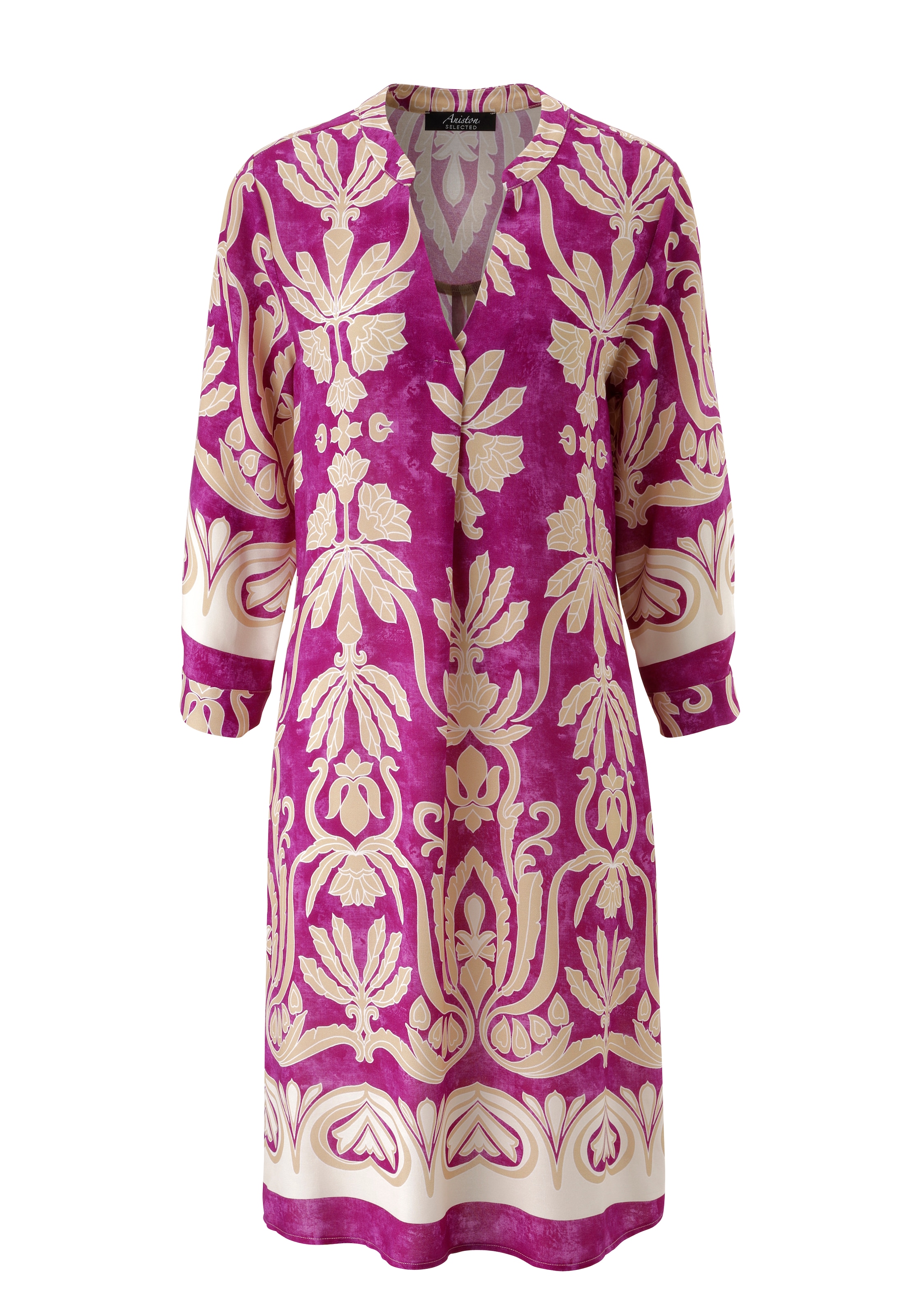 Aniston SELECTED Blusenkleid mit ornamentaler Blüten- und Blättermusterung - NEUE KOLLEKTION