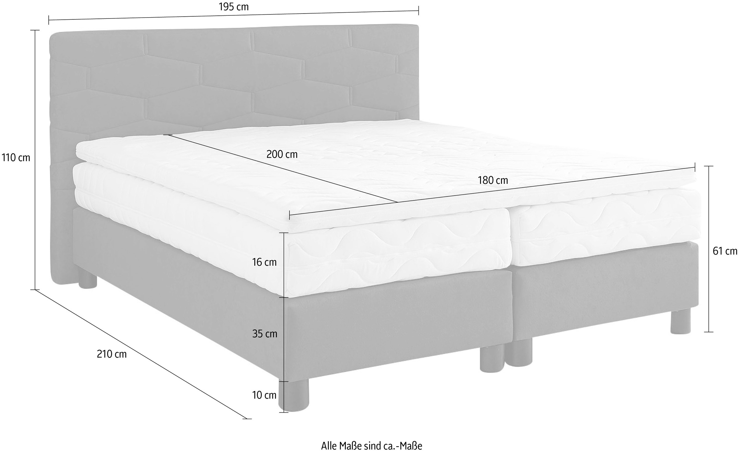 Westfalia Schlafkomfort Boxspringbett, wahlweise mit Topper