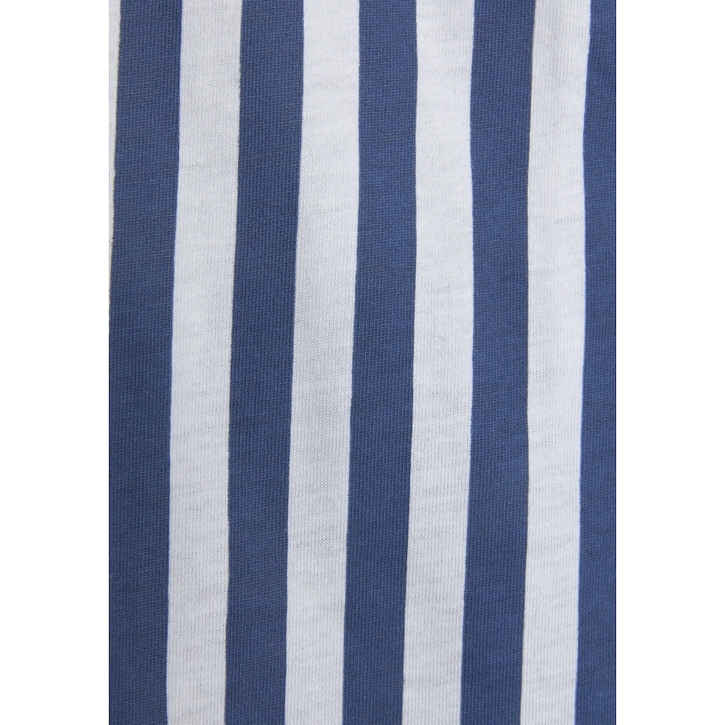 Wohnen Kuschelzeit H.I.S Pyjama, in klassischem Schnitt mit Streifenmuster dunkelblau-weiß-gestreift