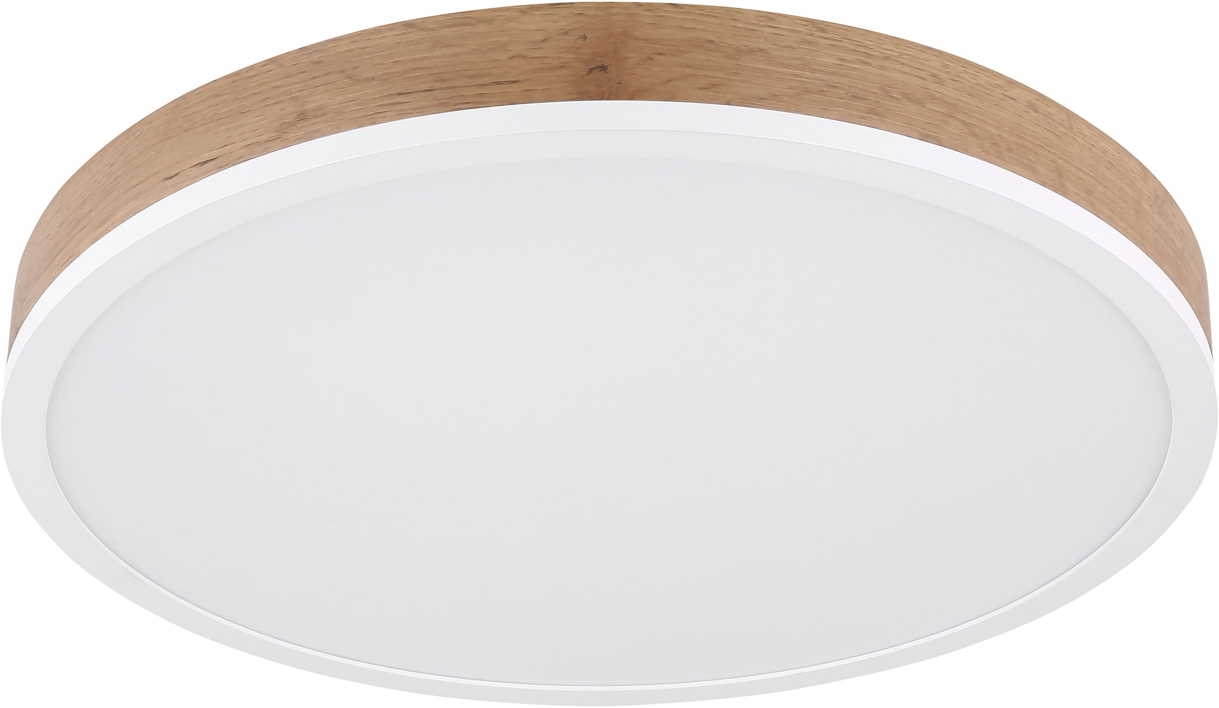 GLOBO LIGHTING LED Deckenleuchte »DORO«, Leuchtmittel LED-Modul | LED fest integriert, Deckenlampe/holzoptik/rund/Wohnzimmer/Schlafzimmer/3000K