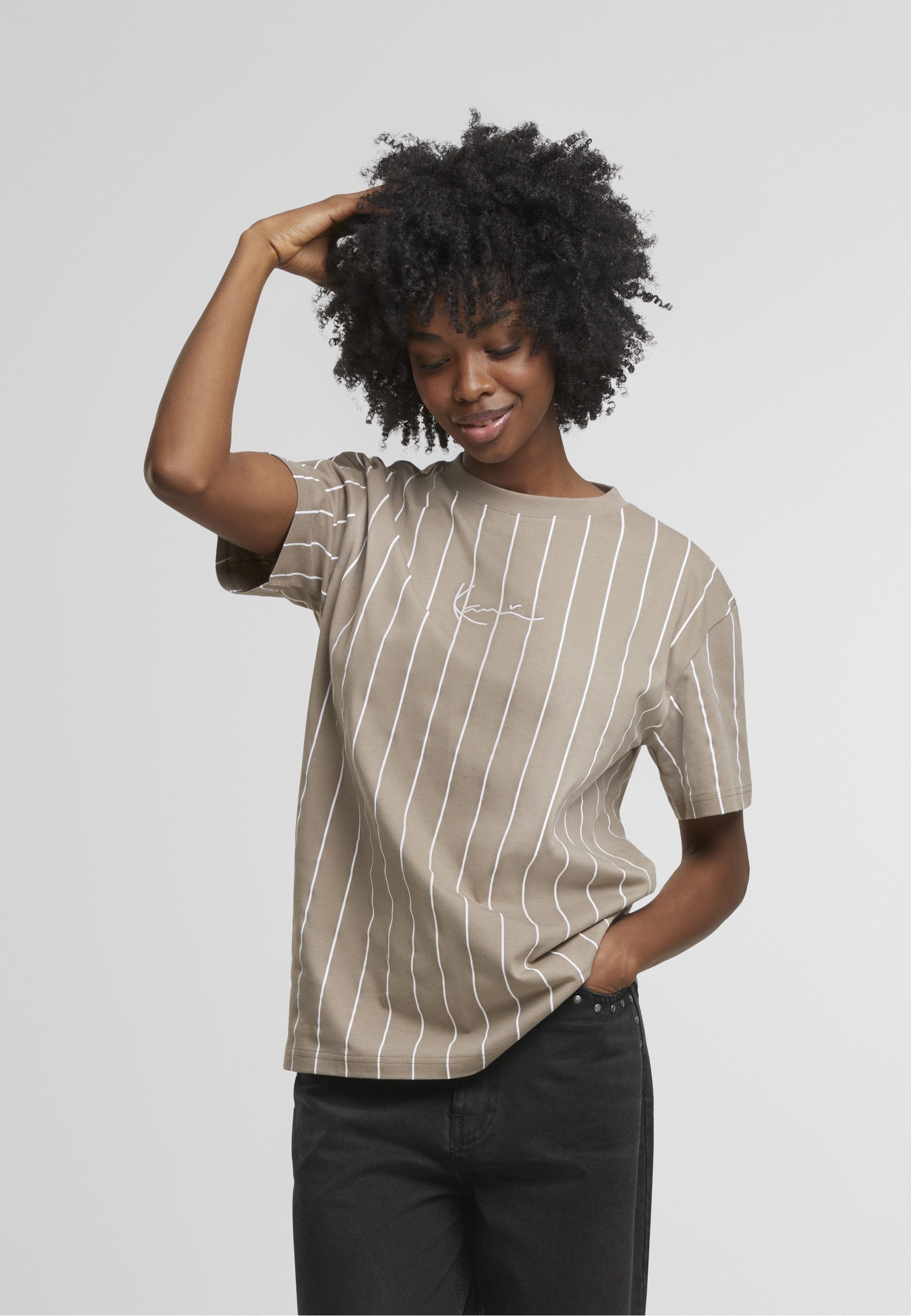 Karl Kani T-Shirt "Karl Kani Small Signature Essential Pinstripe Os Tee" 1 günstig online kaufen