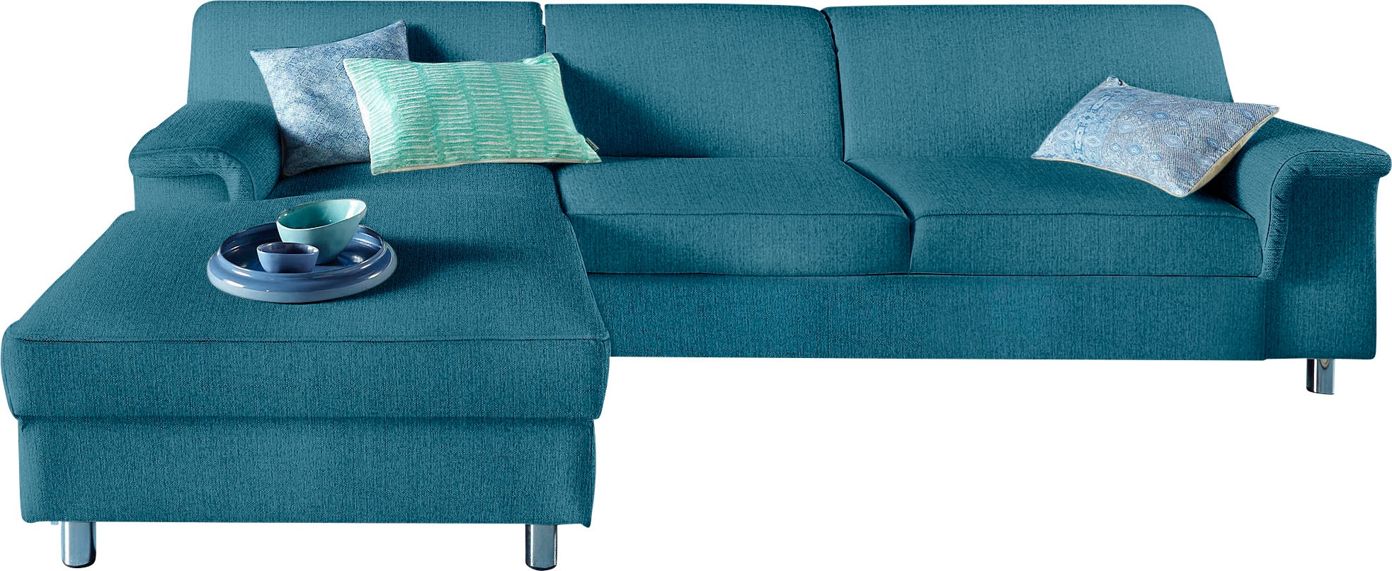 DOMO collection Ecksofa "Jamie, modern und elegant, Fußhöhe 9cm, L-Form," w günstig online kaufen