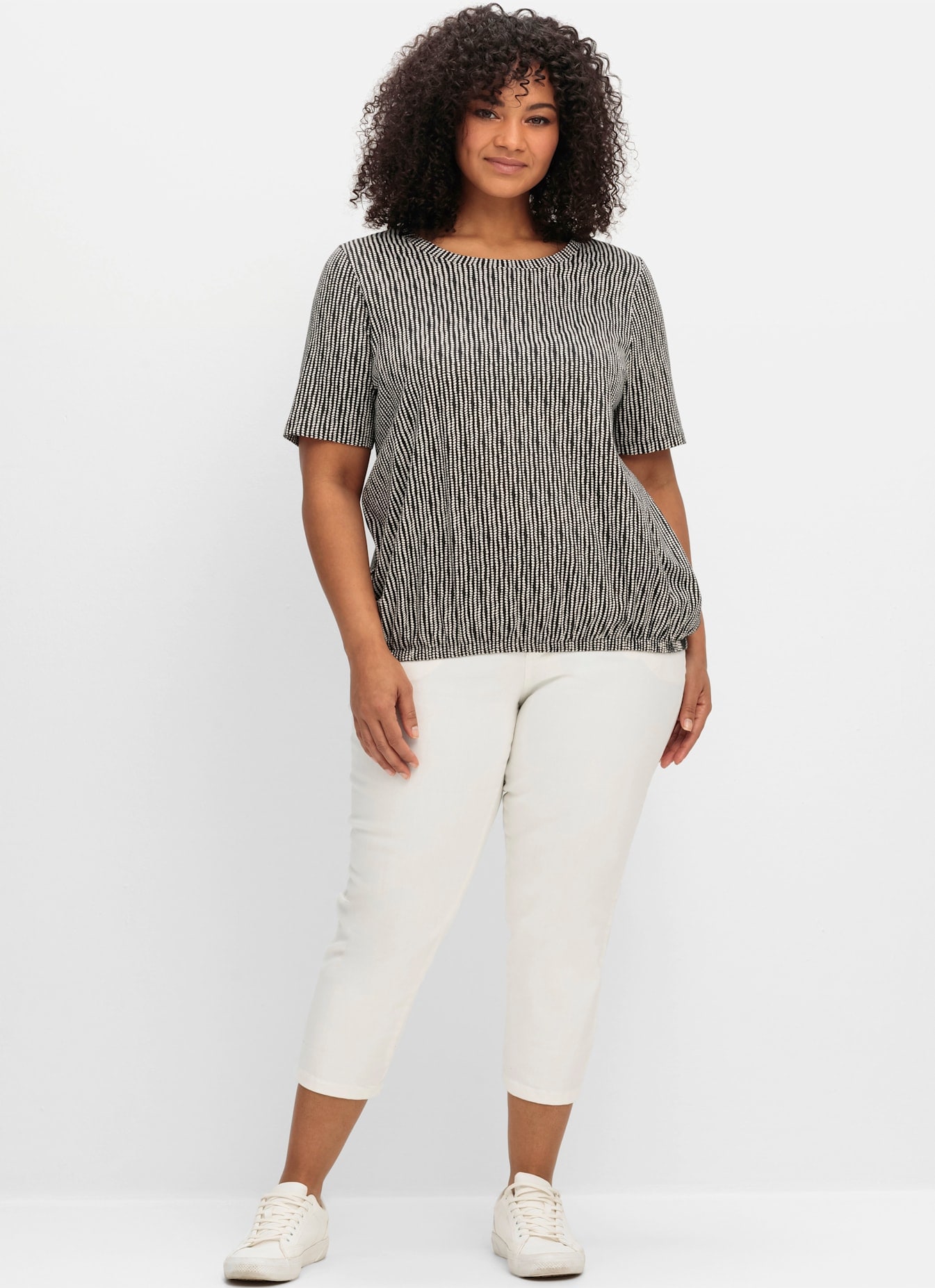 Sheego Kurzarmshirt »Rundhalsshirt«, (1 tlg.)