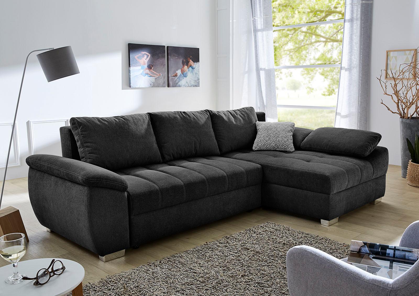 Jockenhöfer Gruppe 1100000002199 "Alster L-Form, B: 268 cm" mit Schlaffunktion, Bettkasten & Zierkissen