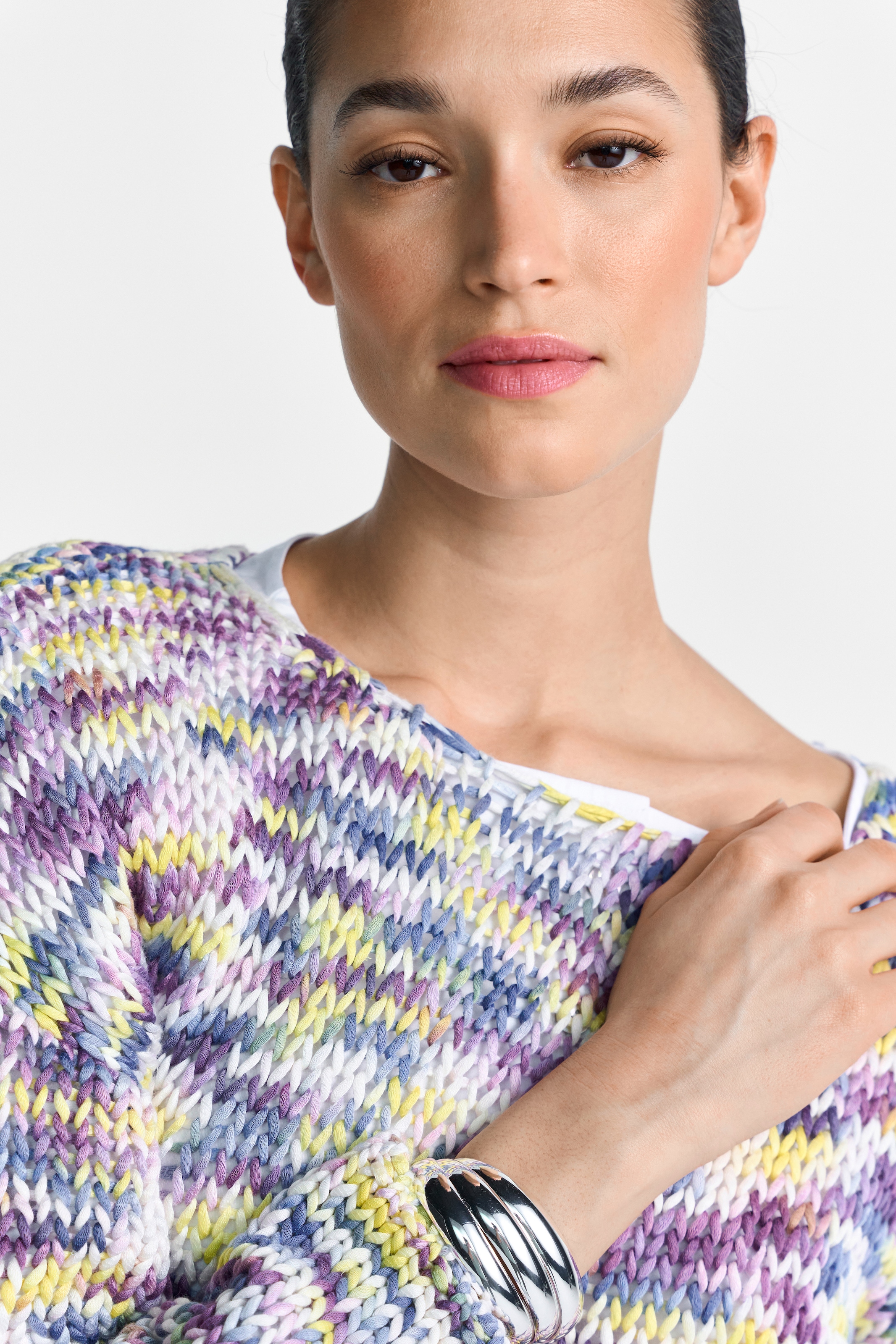 RICHROYAL Rundhalspullover gerader Schnitt, U-Boot-Ausschnitt, mehrfarbig