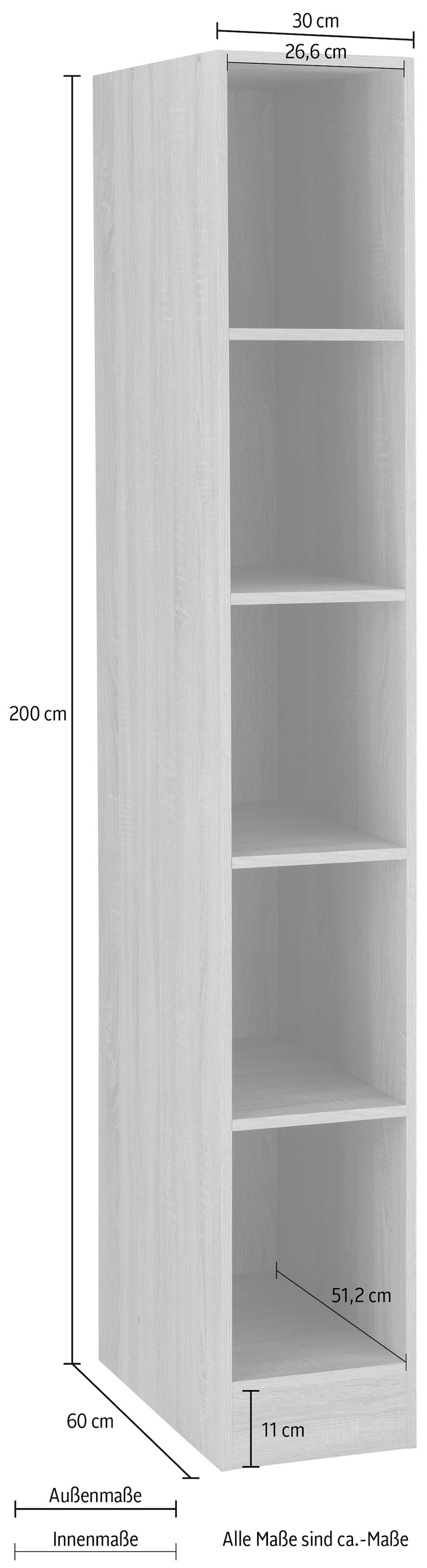 Küchenschrank »KS-Wien«, 30 cm breit, mit Fächern