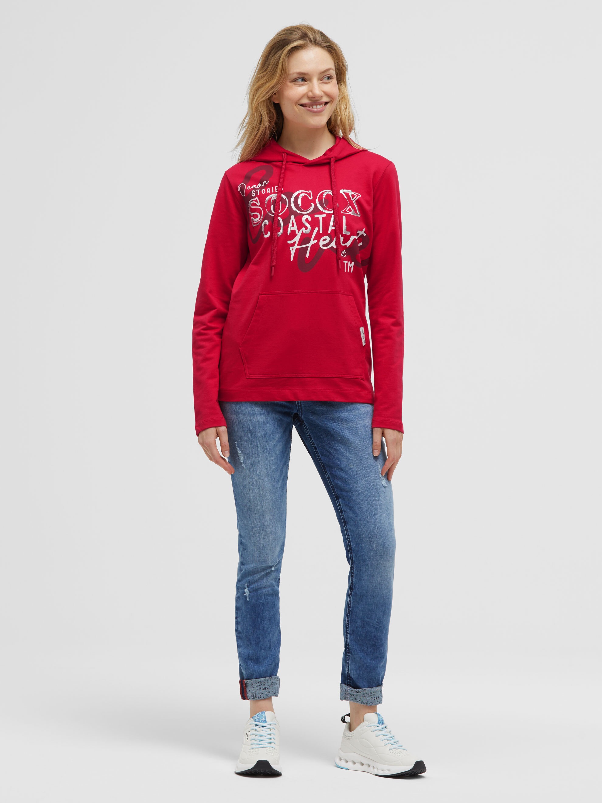 SOCCX Kapuzensweatshirt , mit Pailletten-Schriftzug
