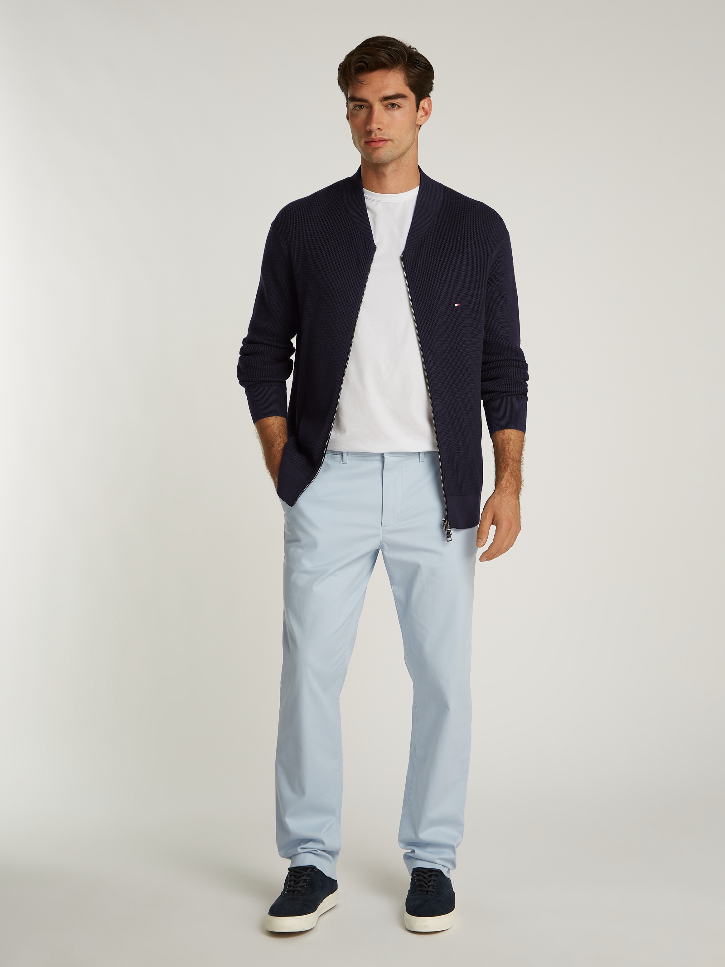 Tommy Hilfiger Strickjacke »RACKING STRUCTURE BASEBALL ZT«