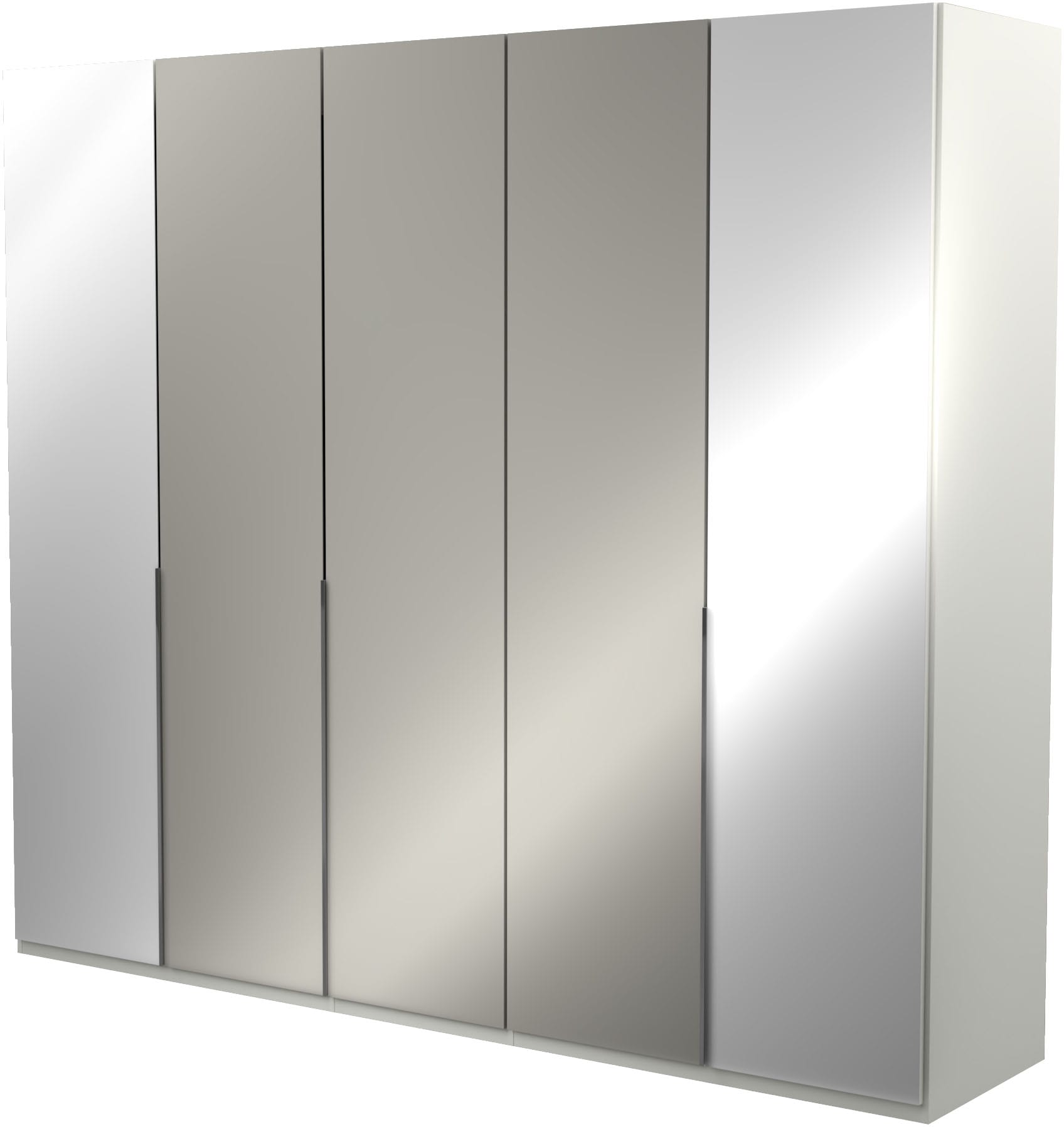 Musterring Kleiderschrank "San Diego, Kleiderschrank, Schrank, Garderobe, mit Glastüren" 1 Stk. tlg. 5-türig (gedämpft), 6 Böden, 3 Kleiderstangen, Chromgriffe