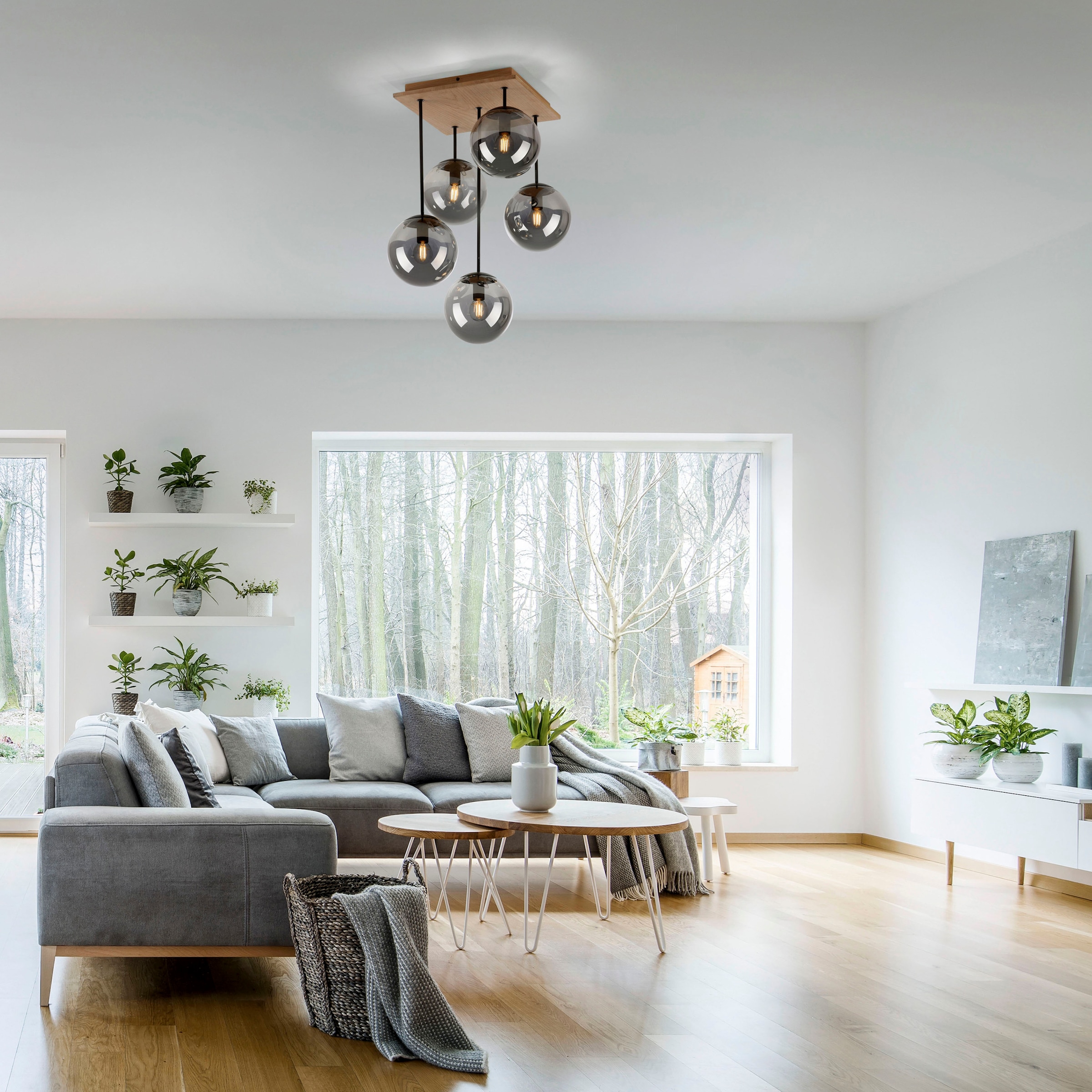 JUST LIGHT Deckenleuchte »GREEN WIDO«, 5 flammig, Leuchtmittel E14 | ohne Leuchtmittel
