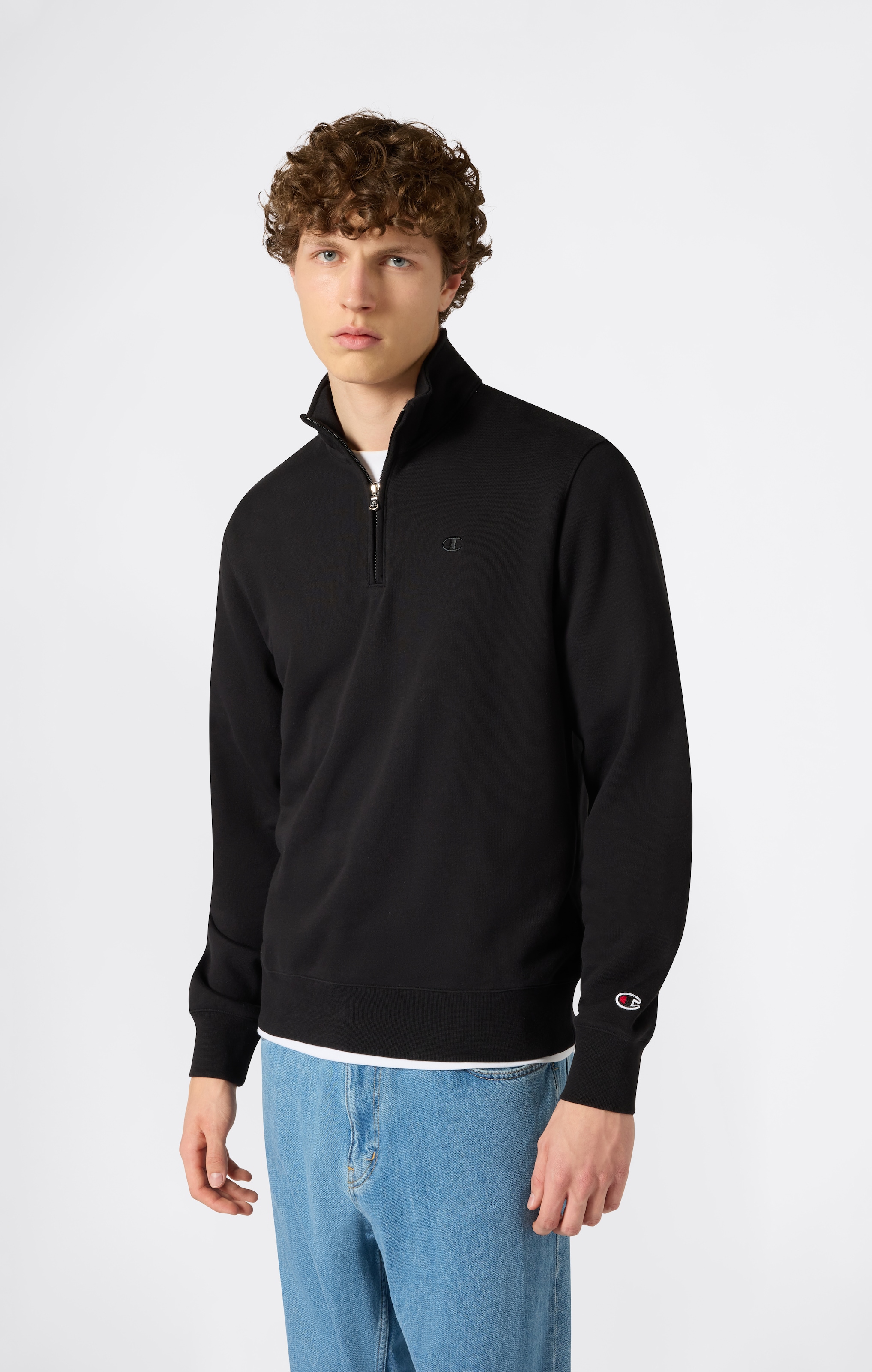 Champion Sweatshirt "ICONS TONAL Half Zip Sweatshirt", mit halbem Reißverschluss, aus Baumwolle und Polyester, normale Länge