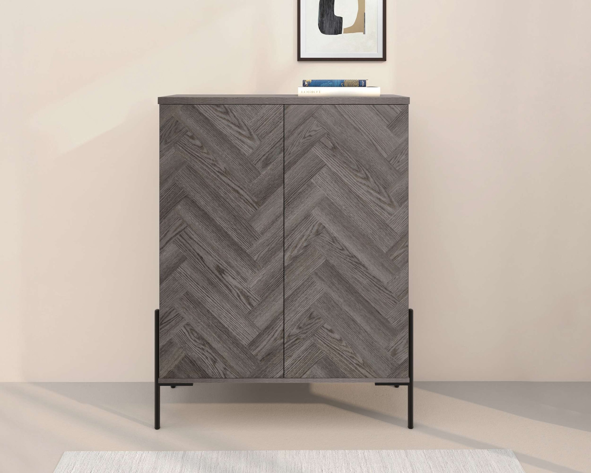 Leonique Highboard "Eadwine" Kommode, Midischrank, Push-to-open, Türen mit günstig online kaufen