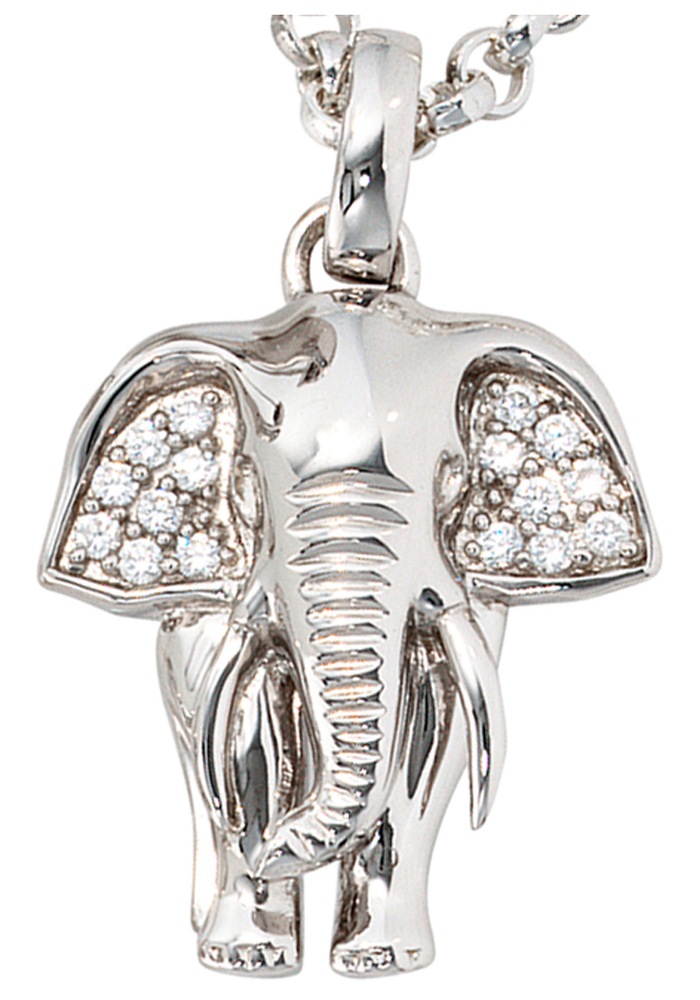 JOBO Kettenanhänger »Anhänger Elefant«, 925 Silber mit Zirkonia