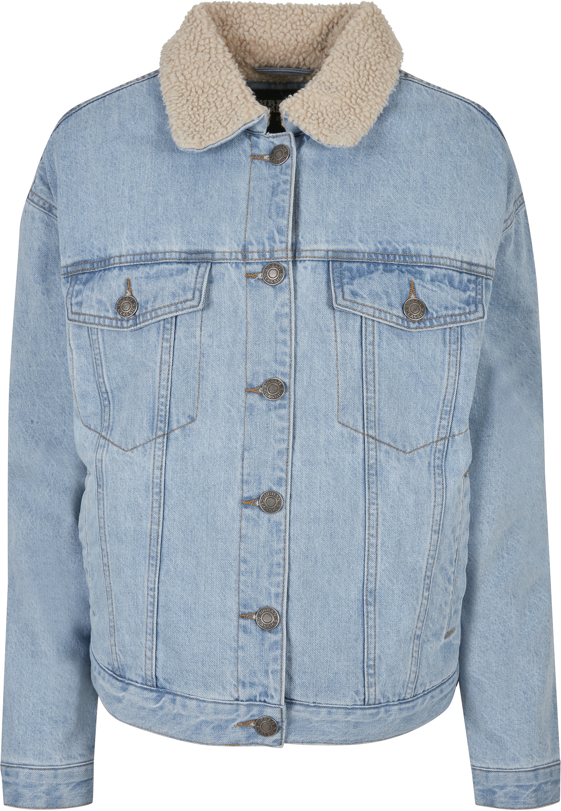 URBAN CLASSICS Jeansjacke "Urban Classics Damen Ladies Oversized Sherpa Den günstig online kaufen