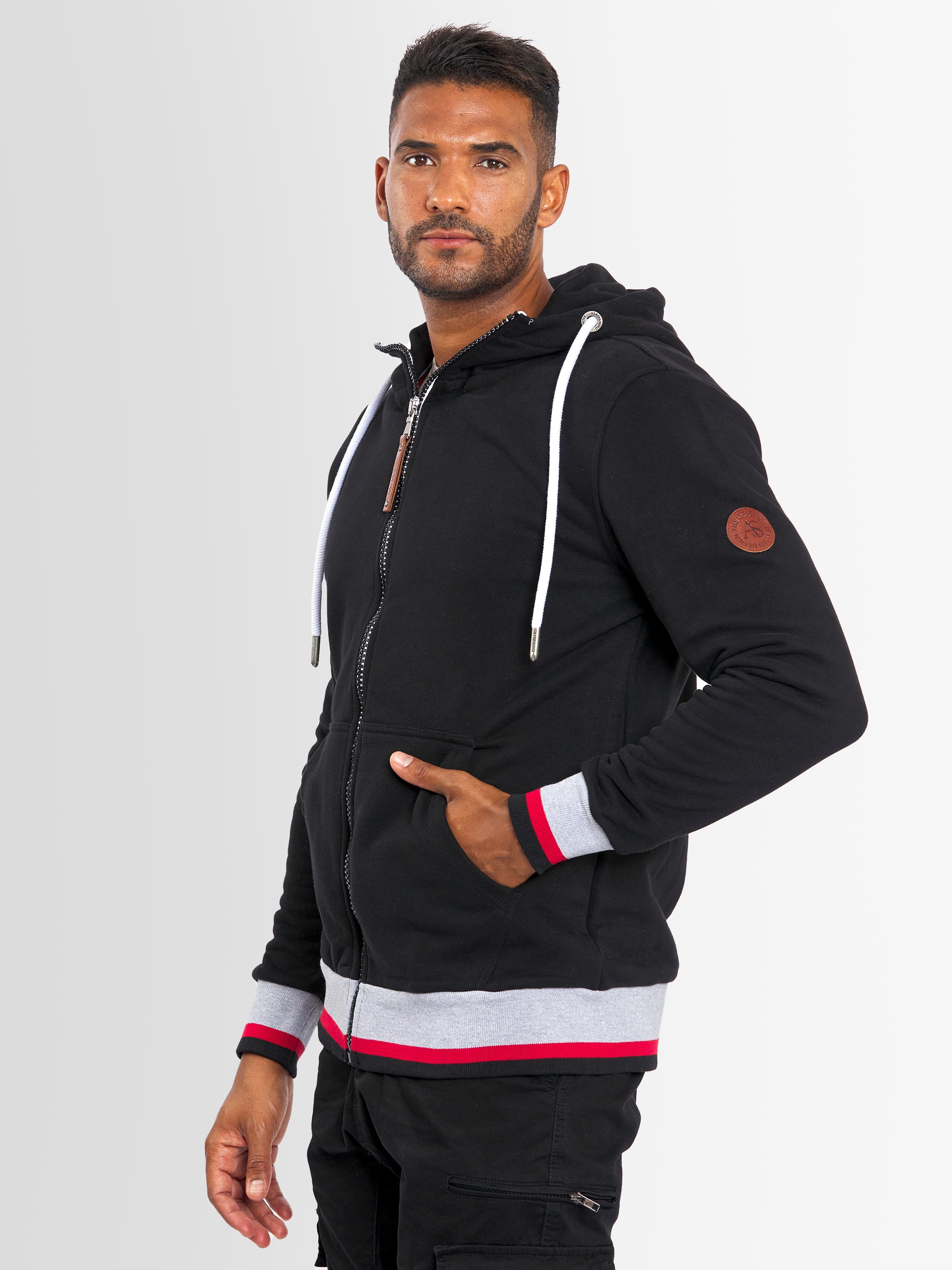 Alessandro Salvarini Sweatjacke »ASRevellio«, mit großer Kapuze