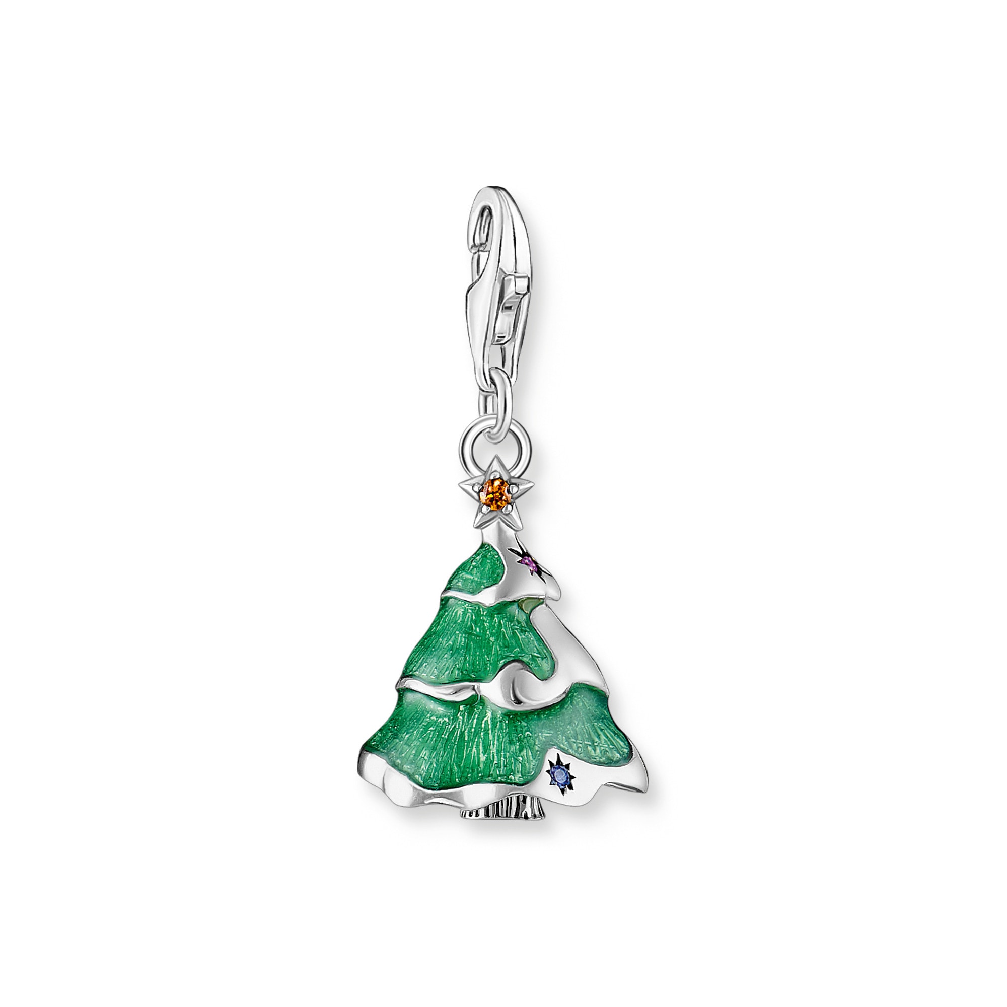 Thomas Sabo Christmas Tree Charm Sterling Silver Multicolor