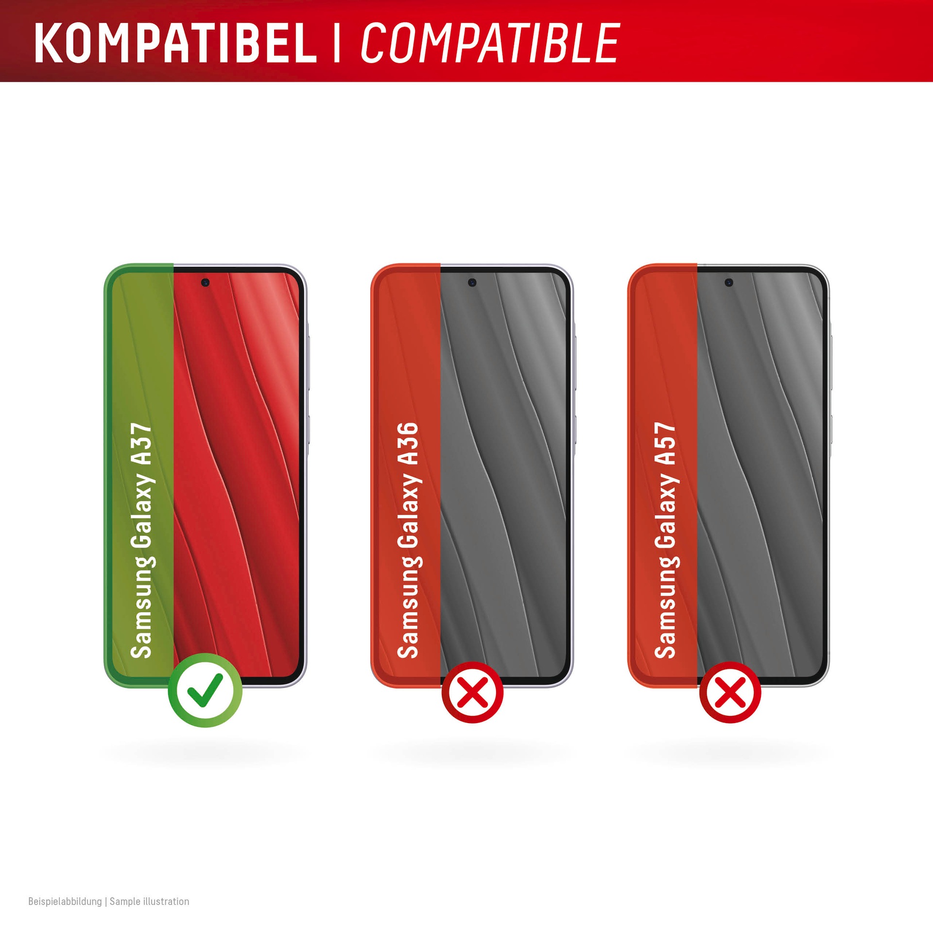 Displex Displayschutzglas »Real Glass Screen Protector + Case mit EASY-ON MountMaster« für Samsung Galaxy A37 Displayschutzfolie, Schutzfolie, Bildschirmschutz, kratz- & stoßfest