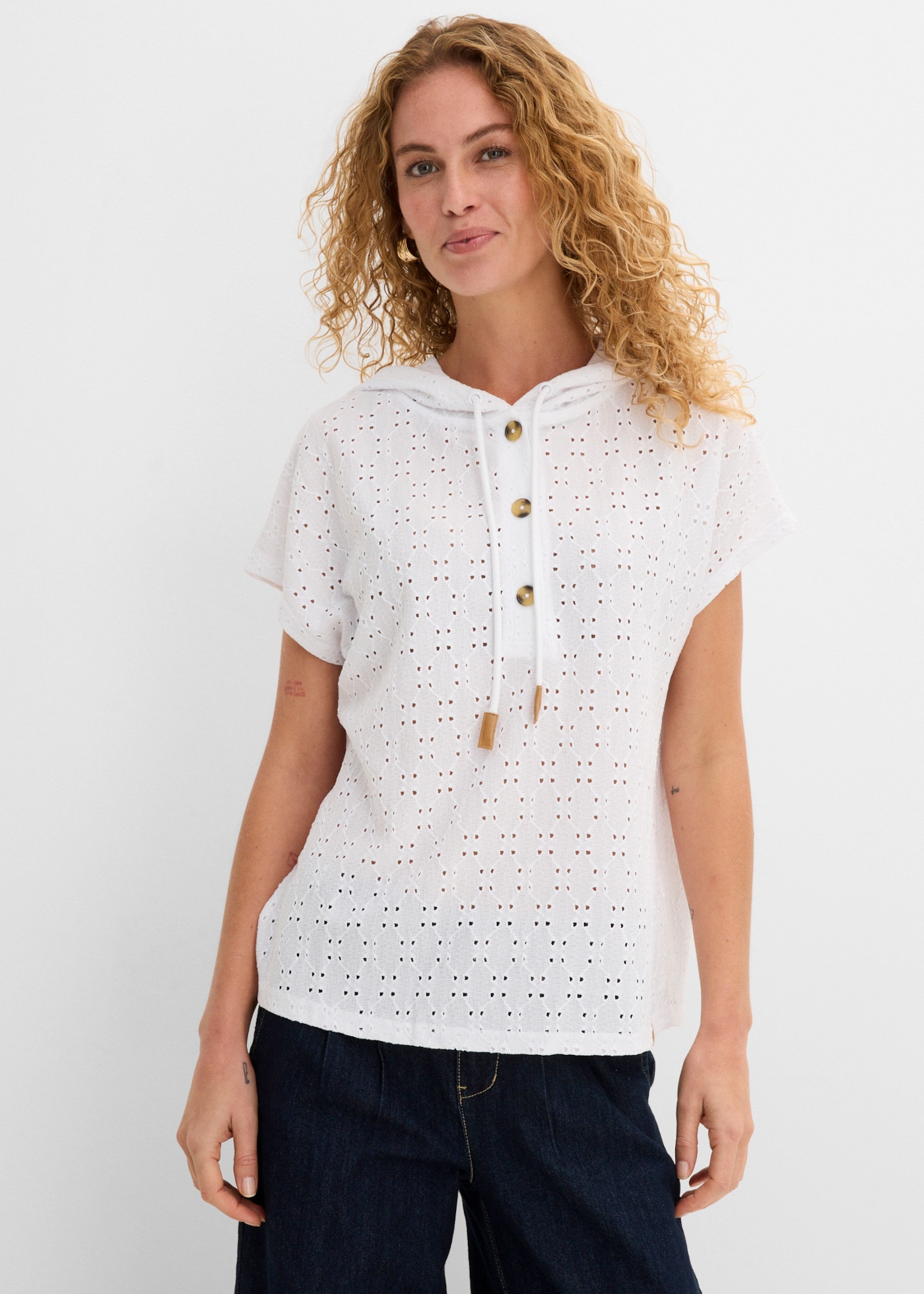 bonprix lockerer Schnitt, Oversize-Passform, mit Kapuze, Kurzarm-Design
