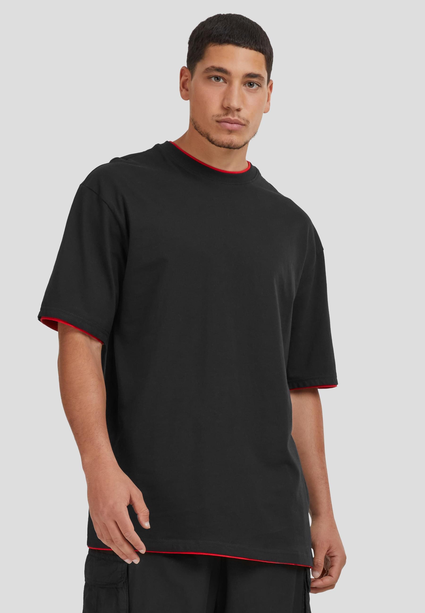 URBAN CLASSICS T-Shirt »Urban Classics Herren Contrast Tall Tee«, (1 tlg.)