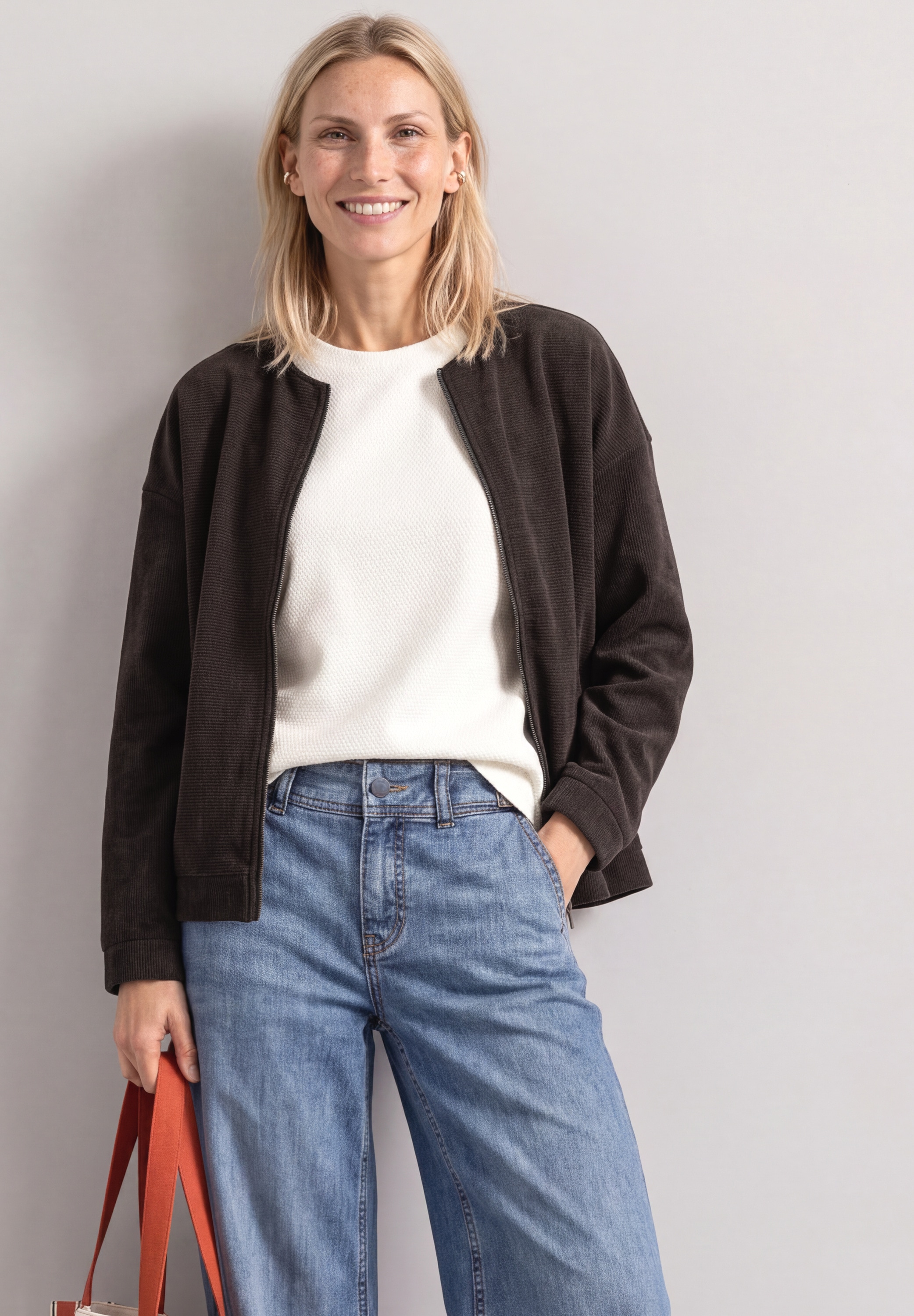 STREET ONE Blouson ohne Kapuze mit Rundhals in Cord-Optik